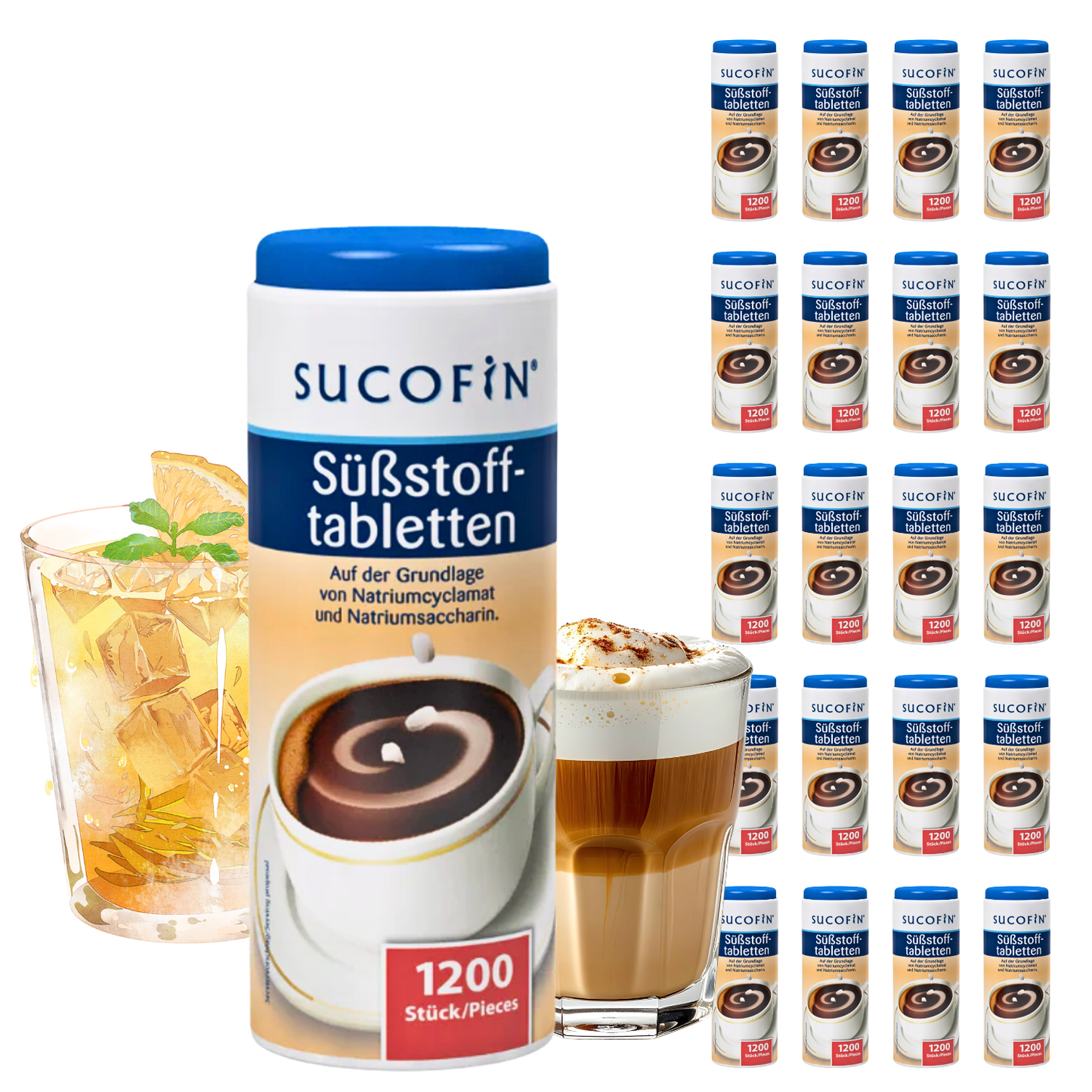 SUCOFIN Süßstoff Tabletten 20 x (1200 Stk á 72g)