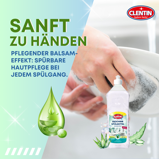 CLENTIN Spülmittel Balsam Aloe Vera 12 x 500ml