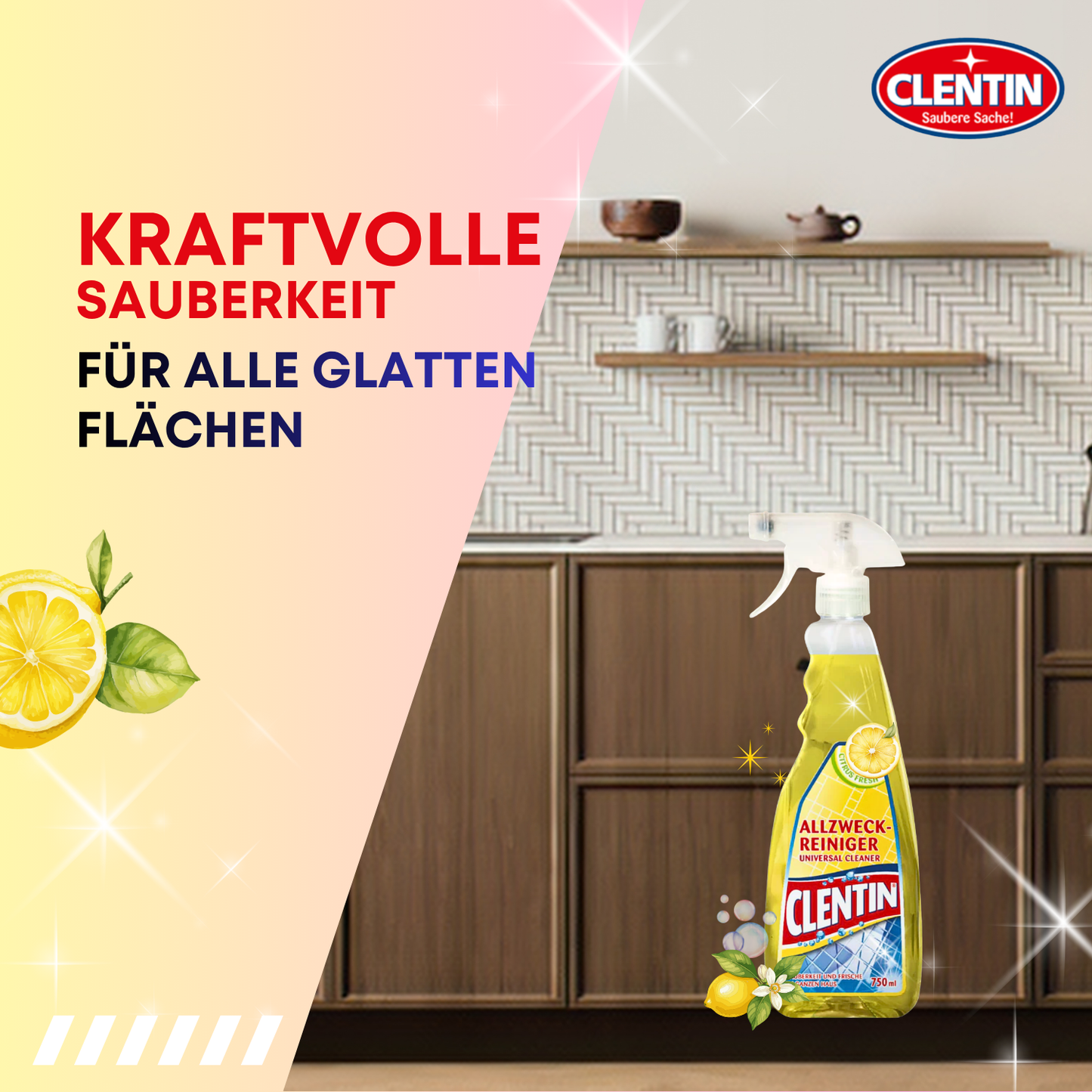 CLENTIN Allzweckreiniger Citrusfrische 12 x 750ml