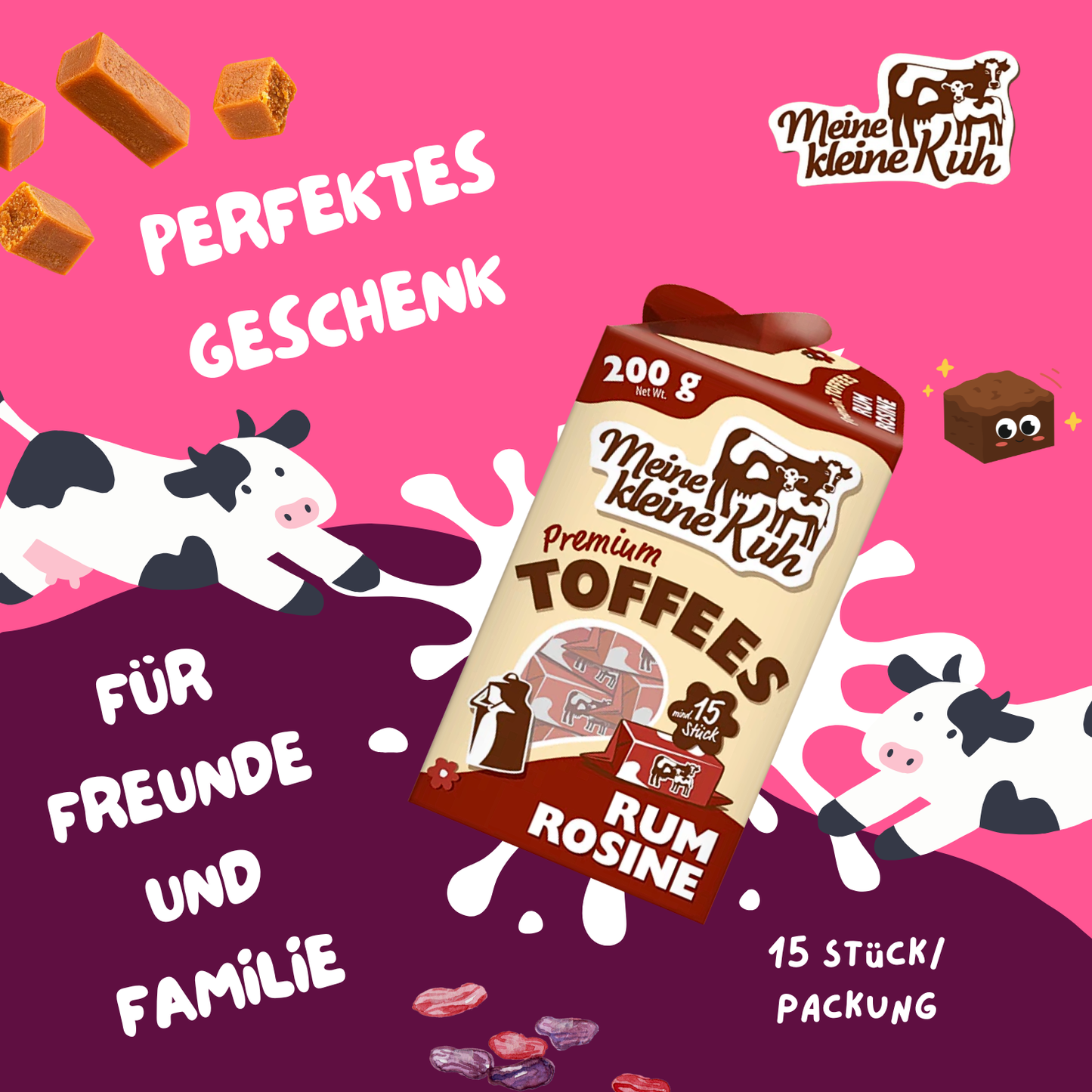 MEINE KLEINE KUH Premium Fudges Rum Rosine 20 x 200g