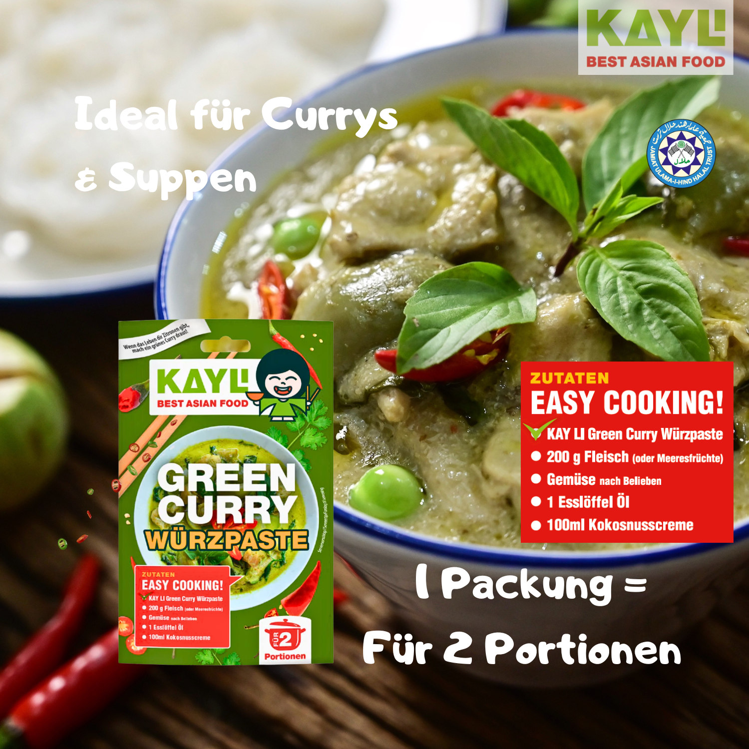 KAY LI Grüne Curry Paste 15 x 50g
