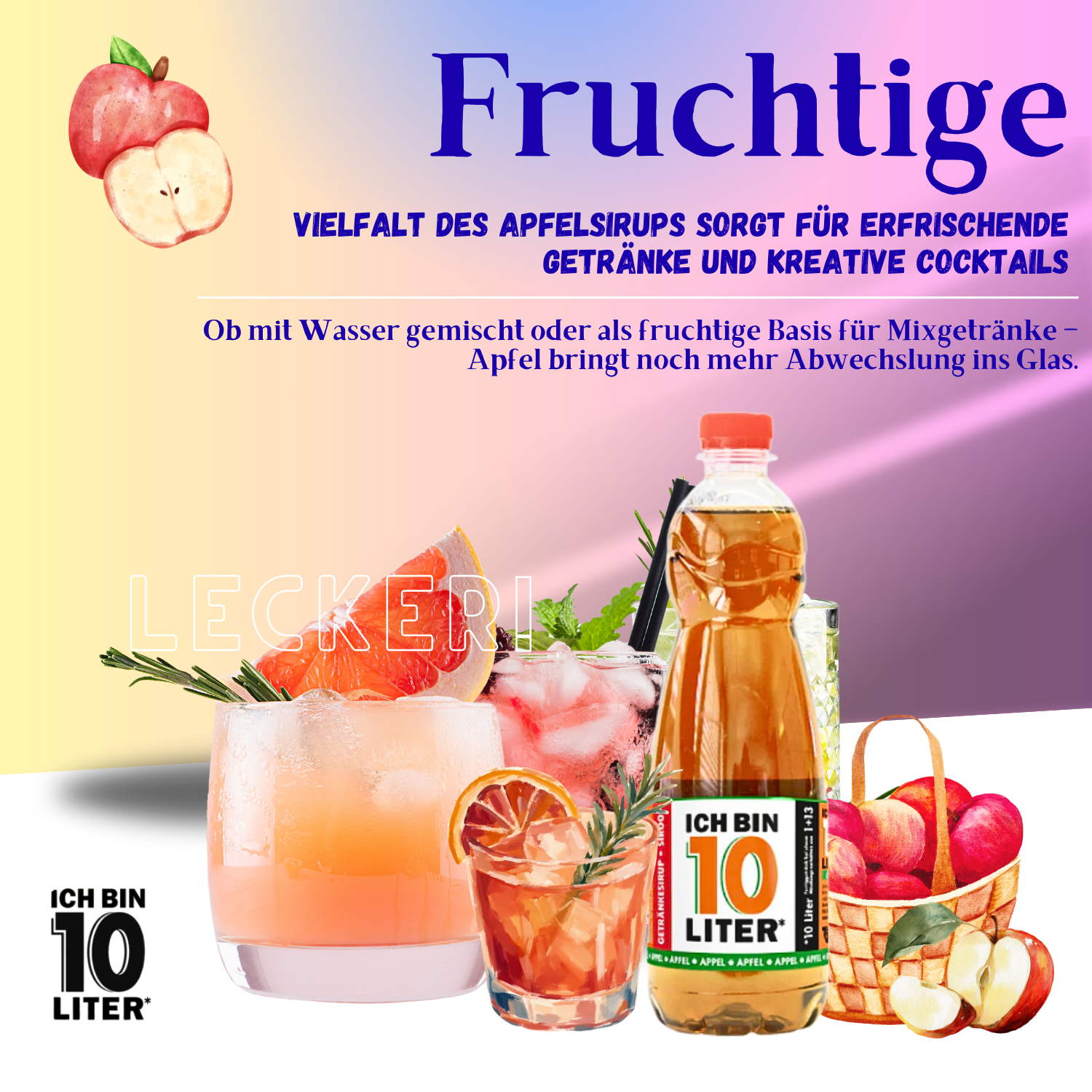 ICH BIN 10 LITER Apfel Sirup 1 x 0,7l
