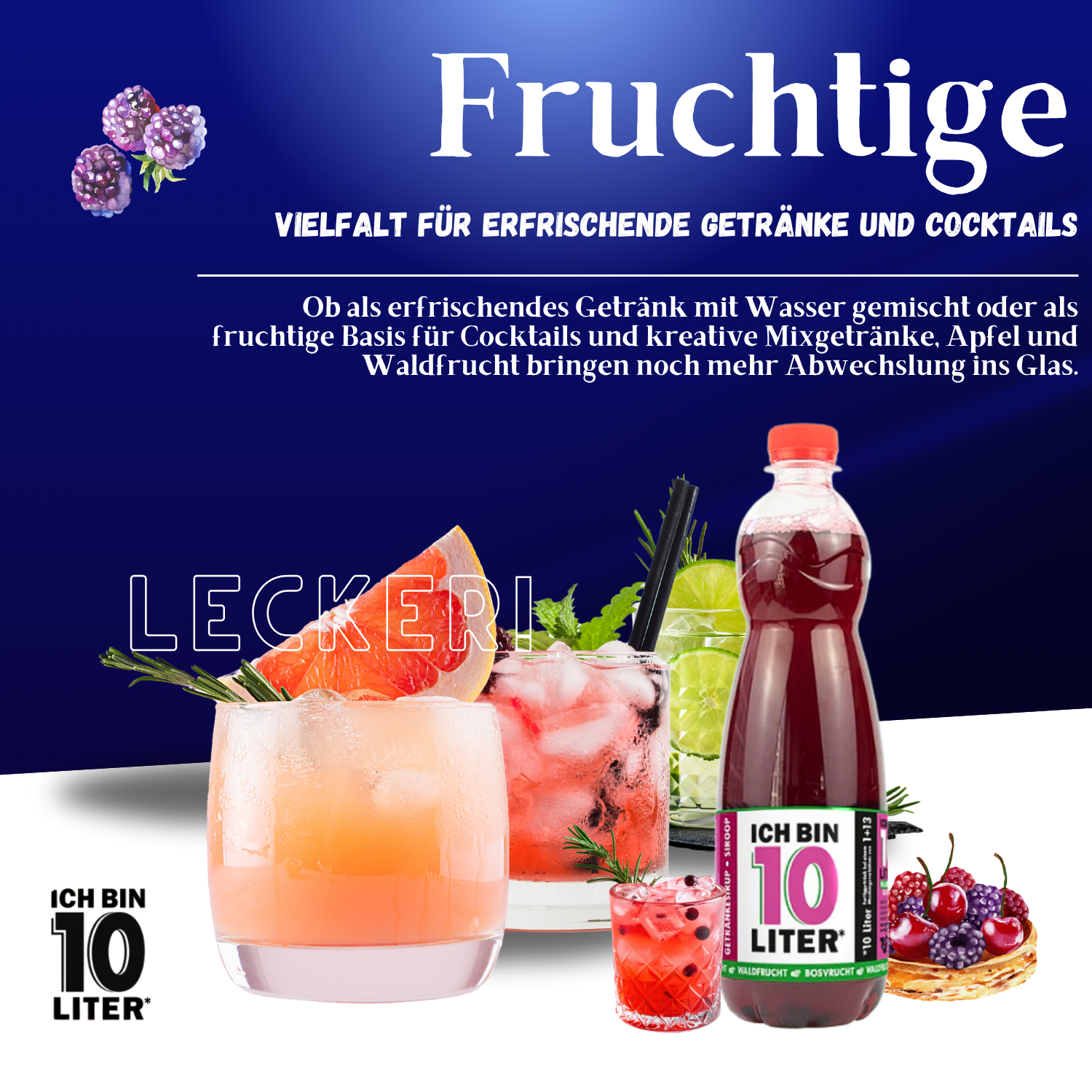 ICH BIN 10 LITER Waldfrucht Sirup 6 x 0,7l