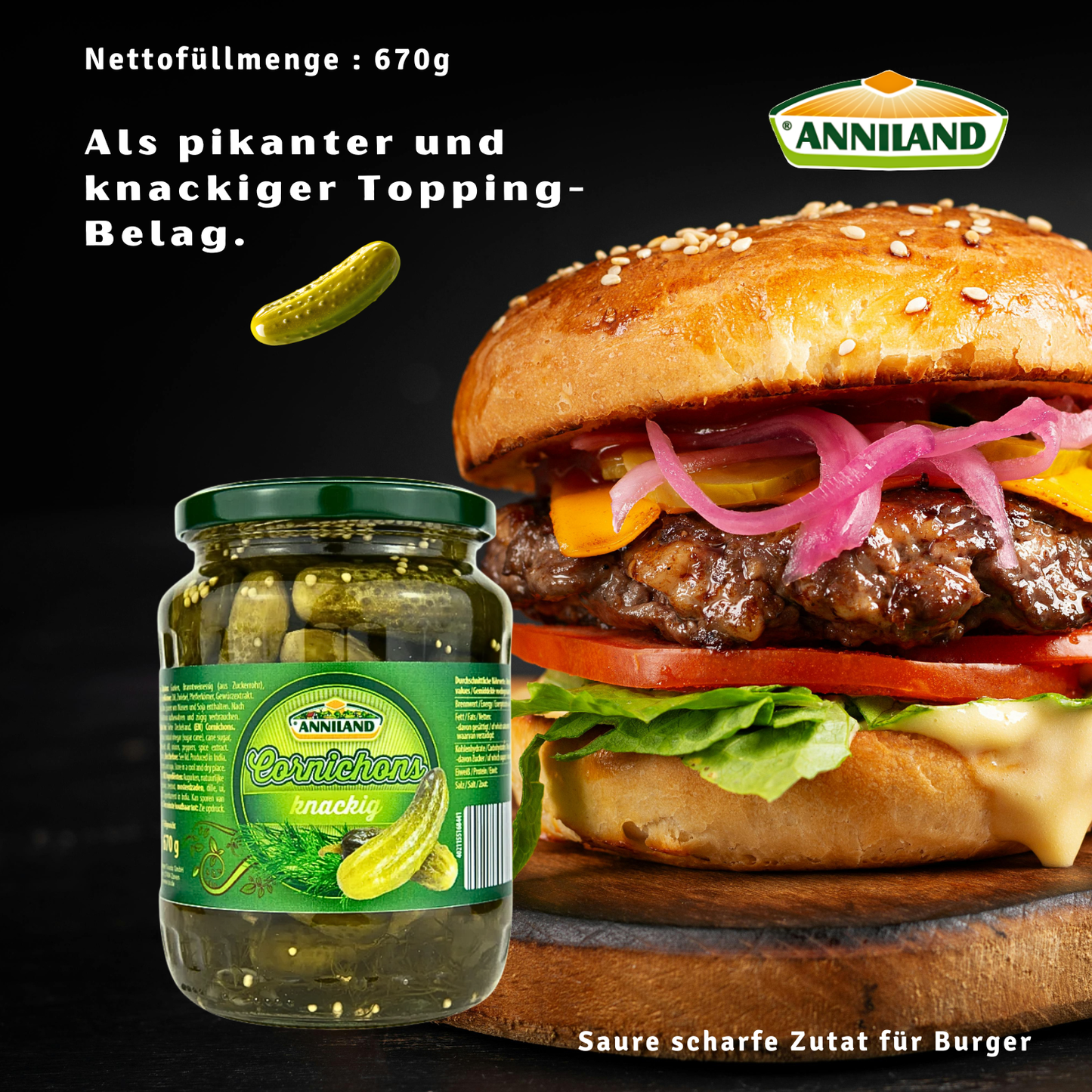 ANNILAND Cornichons 670g