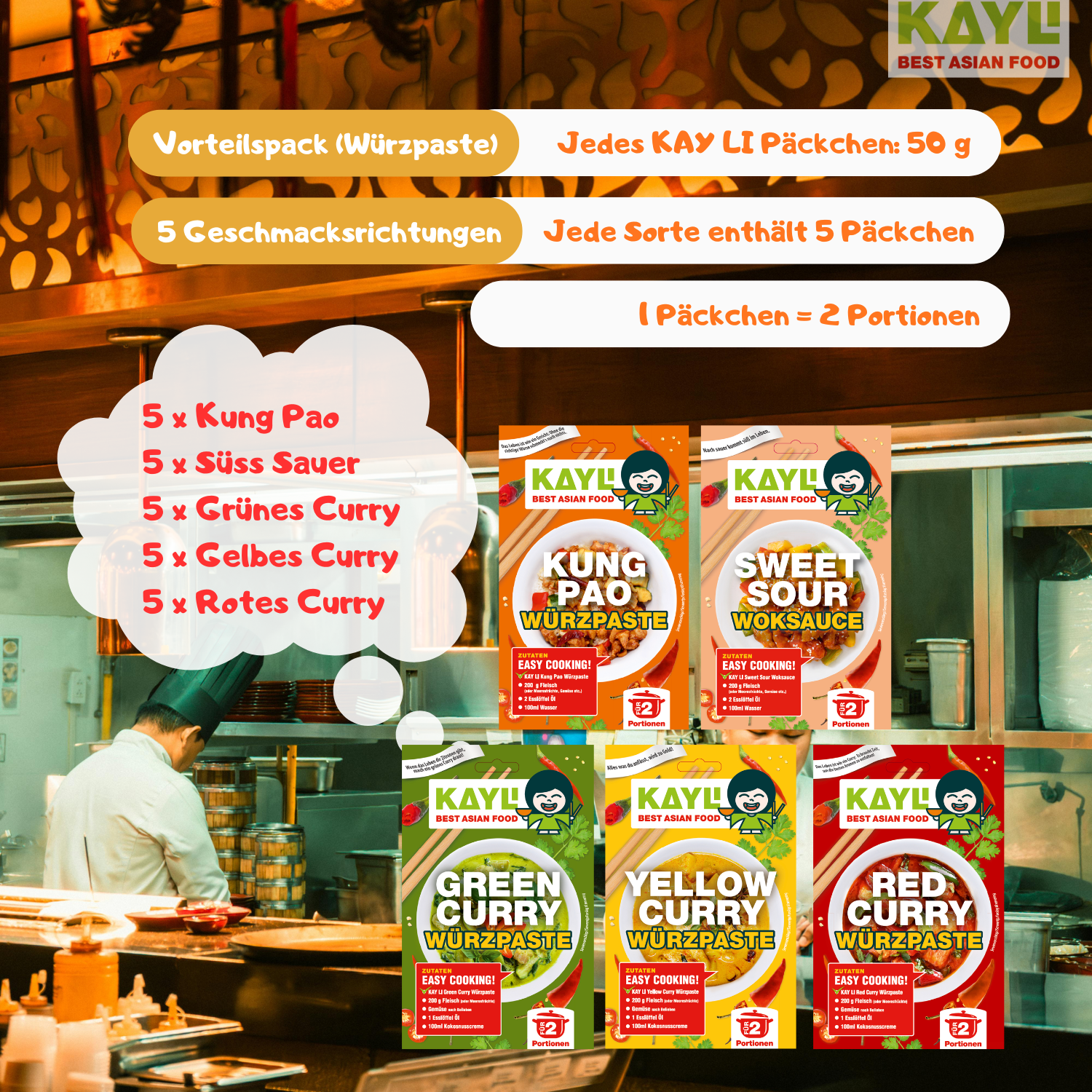 KAY LI Vorteilspack – 25er Pack á 50g Würzpaste