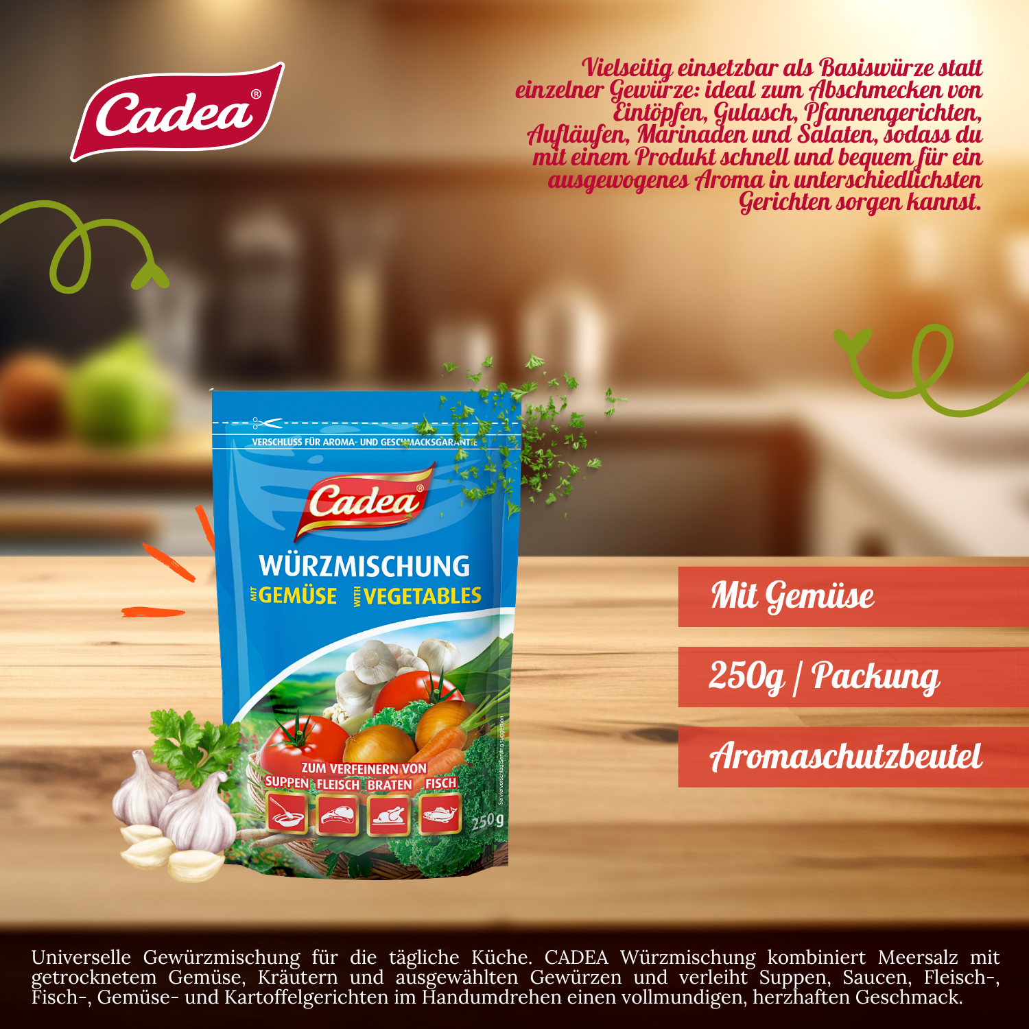 CADEA Würzmischung mit Gemüse 5 x 250g