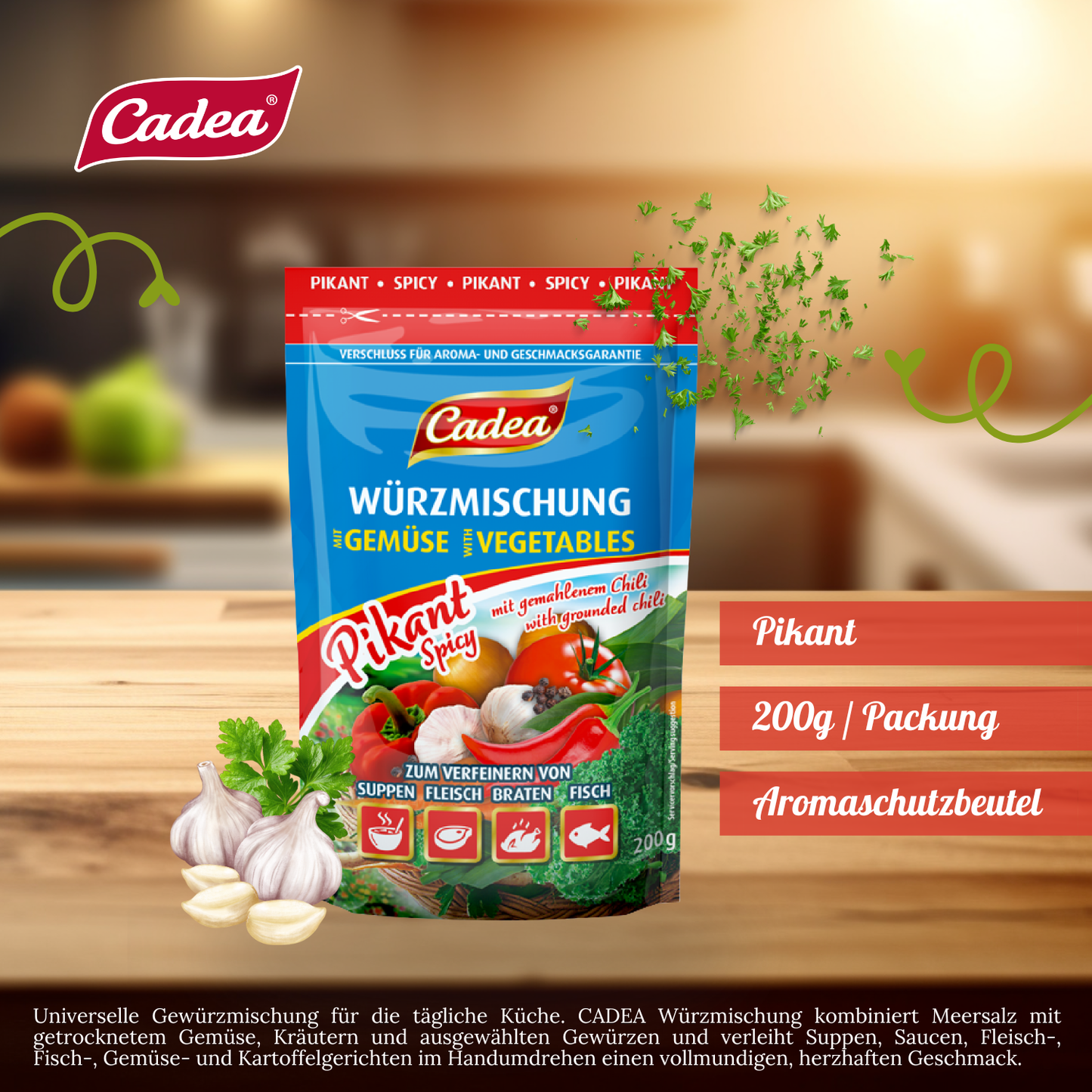CADEA Würzmischung mit Gemüse Pikant 20 x 200g