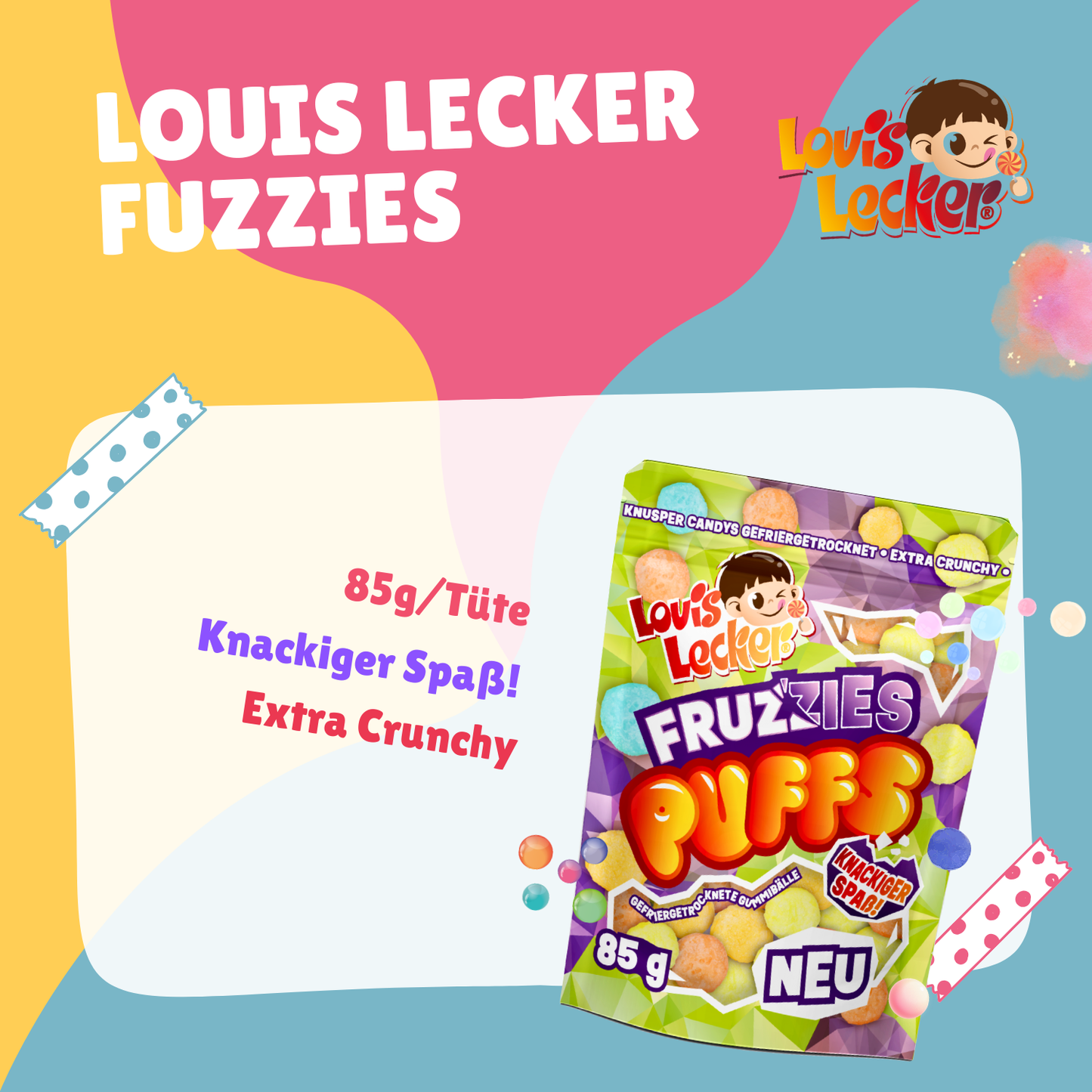 LOUIS LECKER Gefriergetrocknete knusprige Puffs 12 x 85g