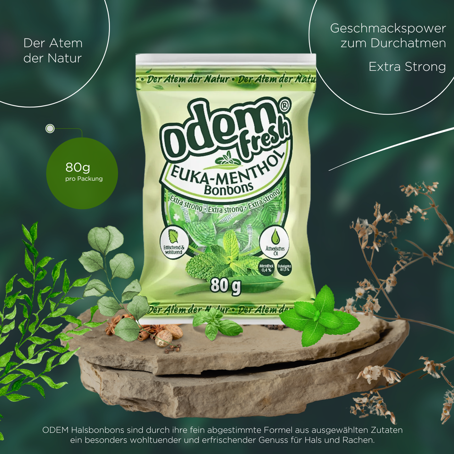 ODEM Euka Menthol Bonbons 80g