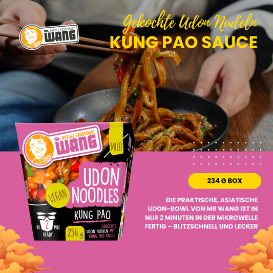 MR WANG Udon-Nudel-Bowl mit Kung Pao Sauce 234g Box