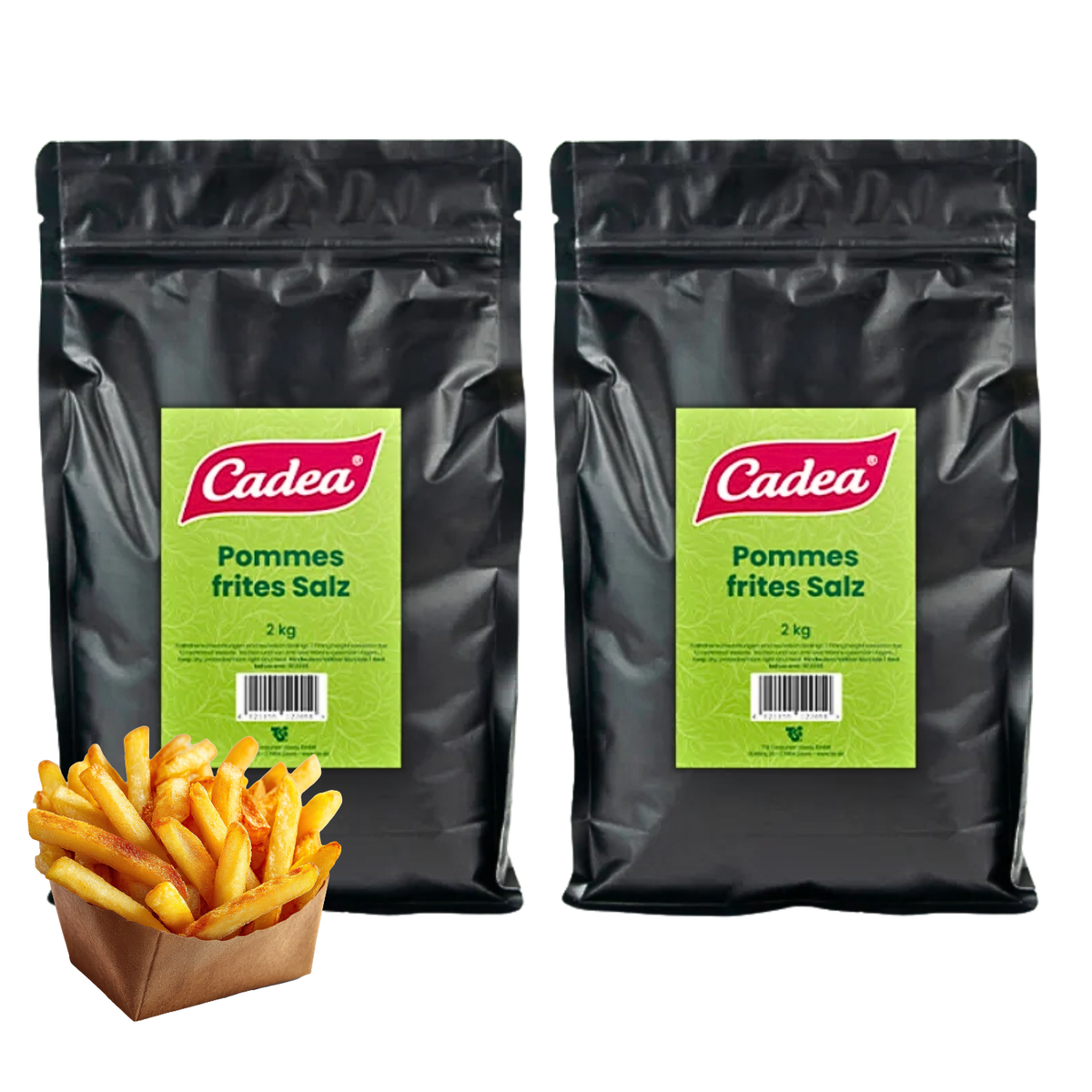 CADEA Pommes-frites-Gewürzsalz 2 x 2 kg Beutel für Pommes, Wedges, Süßkartoffeln