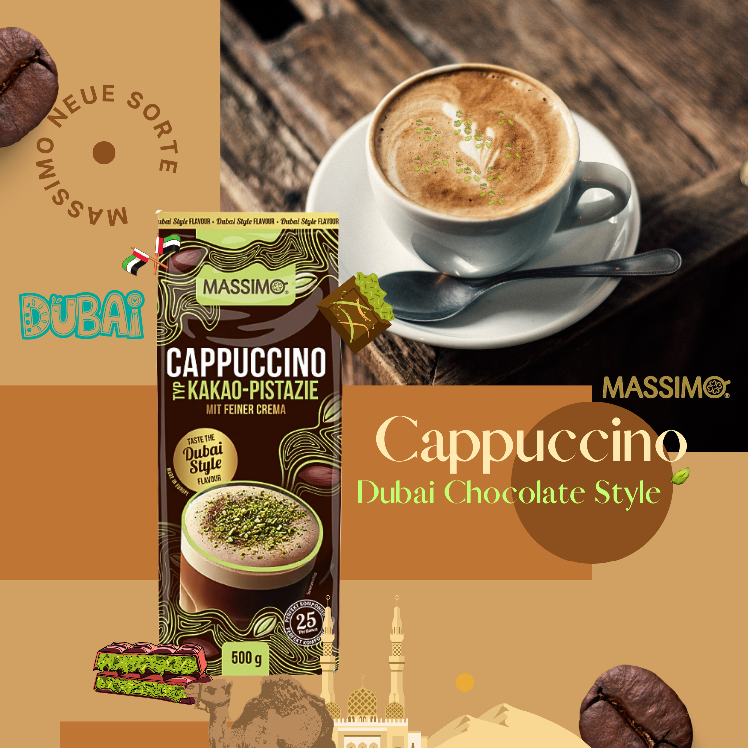 MASSIMO Cappuccino Dubai Style 10 x 500g