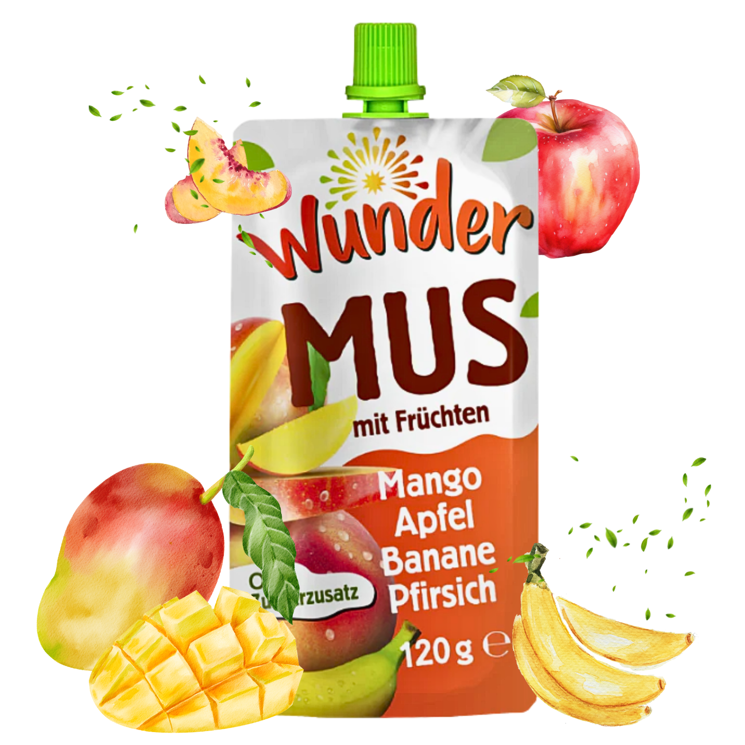 WUNDER Quetschie Mus 120g Mango Apfel Banane Pfirsich