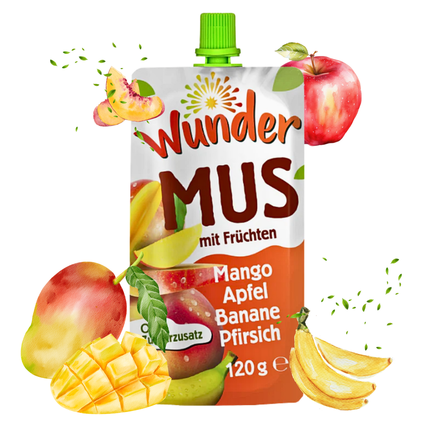 WUNDER Quetschie Mus 12 x 120g Mango Apfel Banane Pfirsich