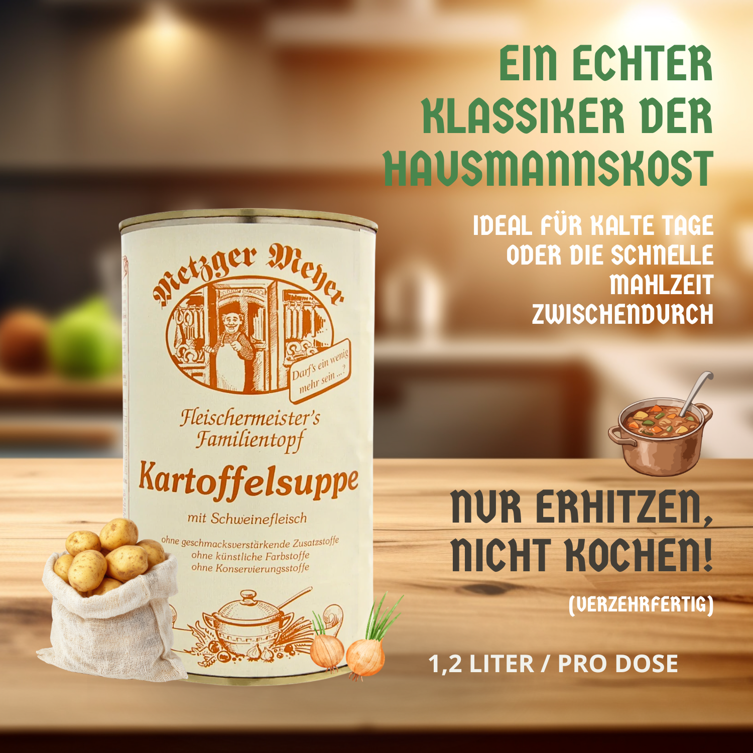 Metzger Meyer Kartoffelsuppe mit Schweinefleisch 6 x 1,2L