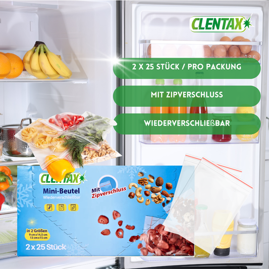 CLENTAX Haushaltsbeutel Mini 21 x 50 Stk ( in 2 Größen ) Lebensmittelecht