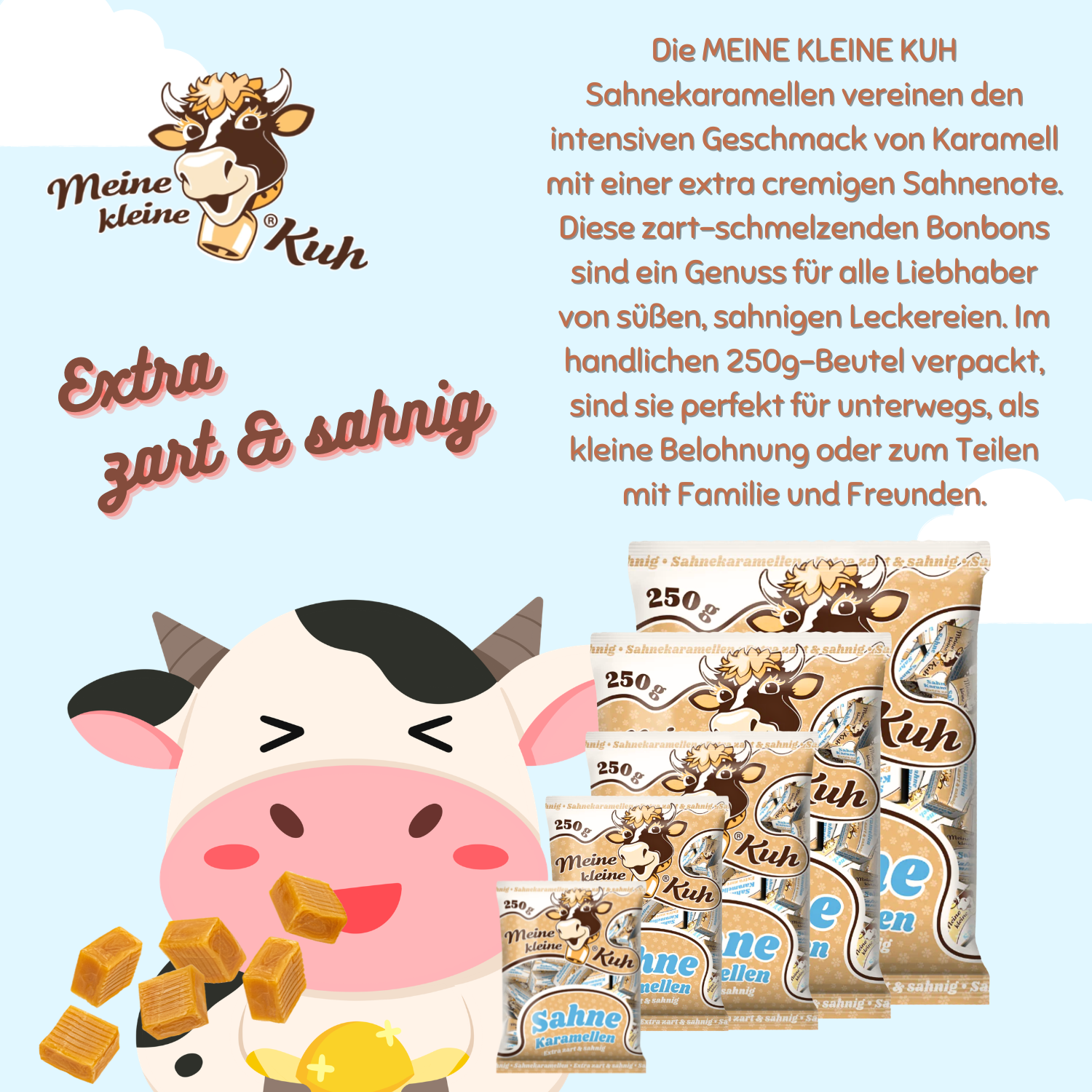 MEINE KLEINE KUH Sahnekaramellen 20 x 250g Sahne Bonbon