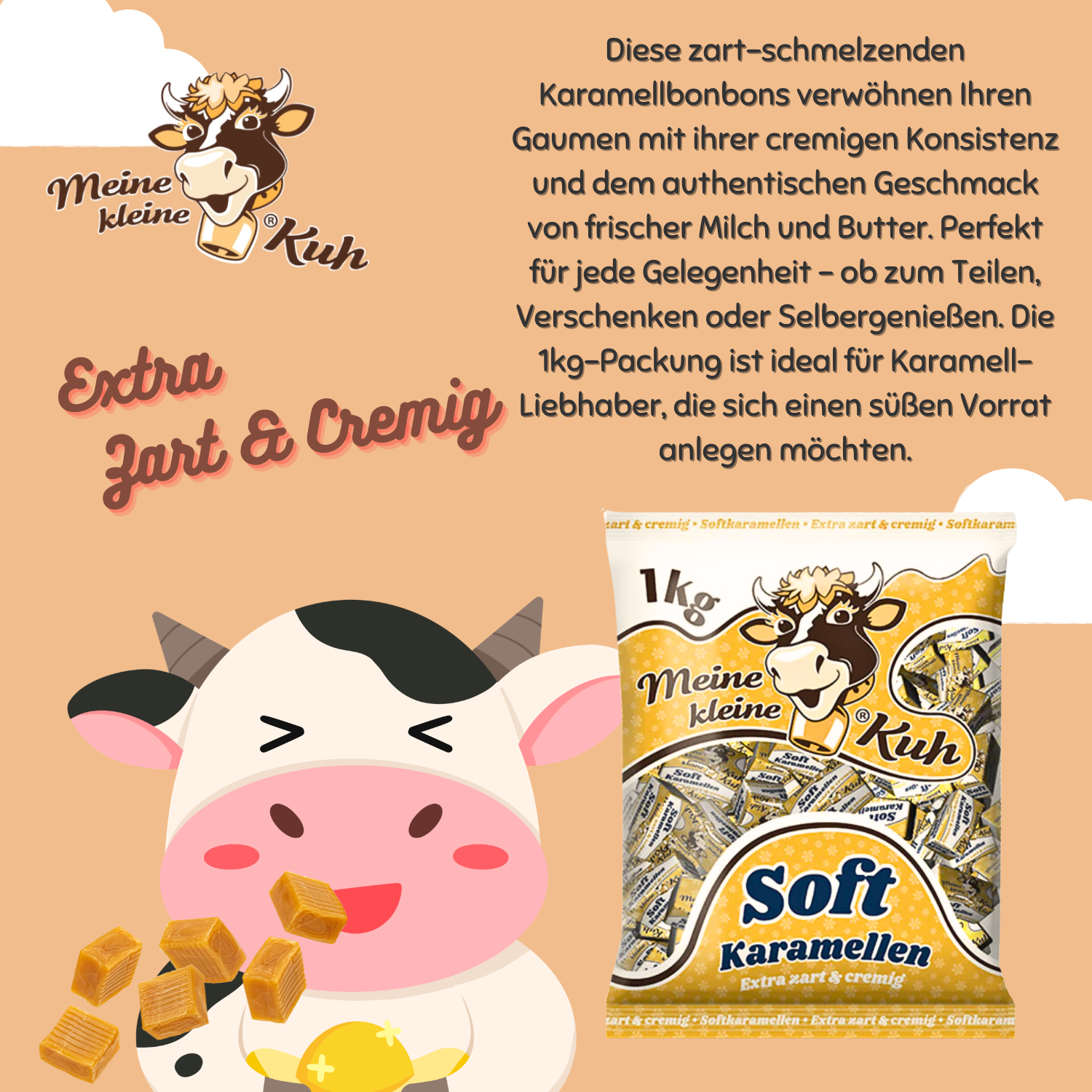 MEINE KLEINE KUH Softkaramellen 1kg Sahne Bonbon