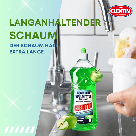 CLENTIN Geschirrspülmittel Apfel 1000ml Spülmittel