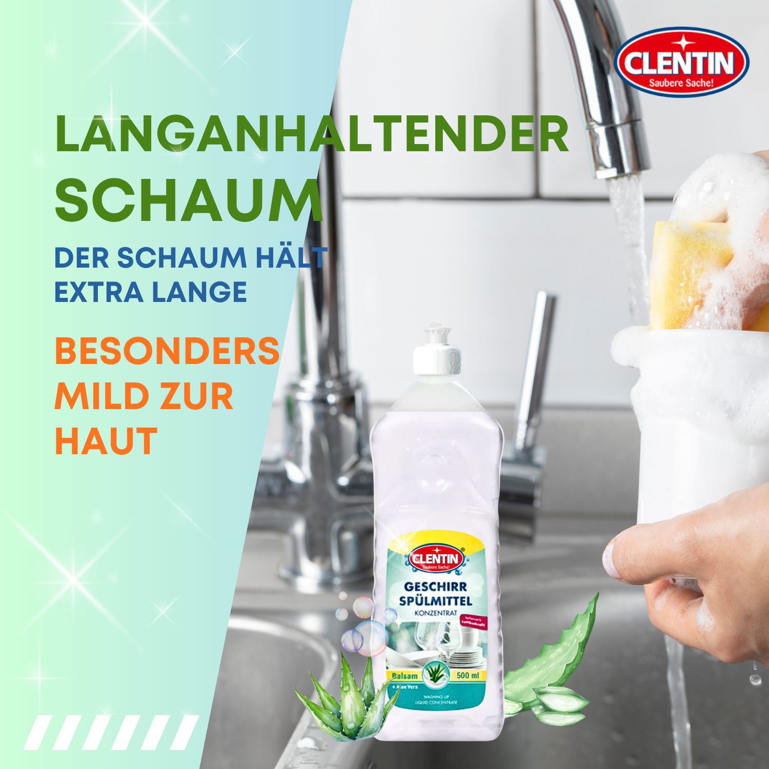 CLENTIN Spülmittel Balsam Aloe Vera 500ml