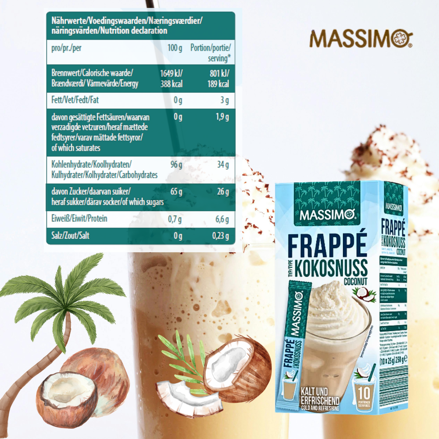 MASSIMO Frappé Kokosnuss 16 x 250g