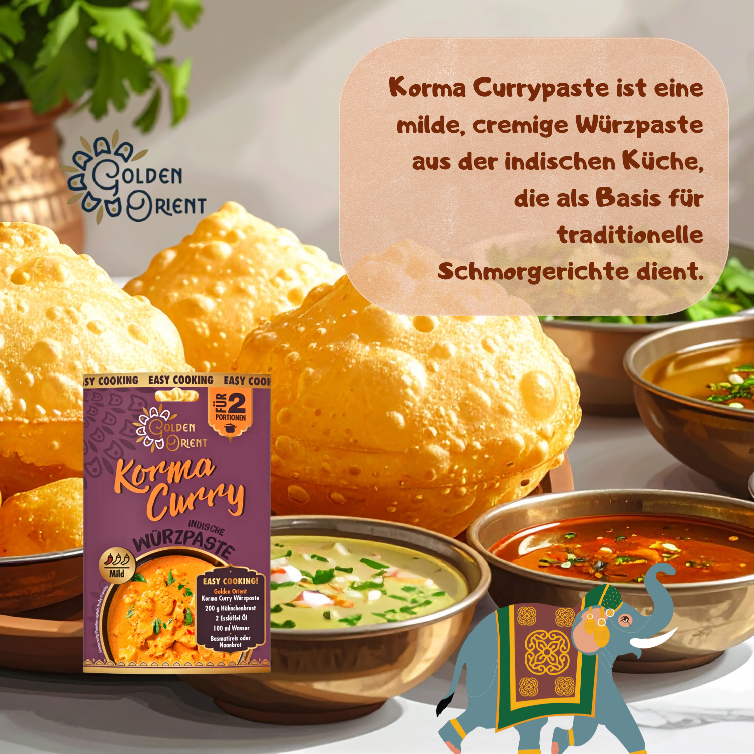 GOLDEN ORIENT Korma Curry Paste 15 x 50g