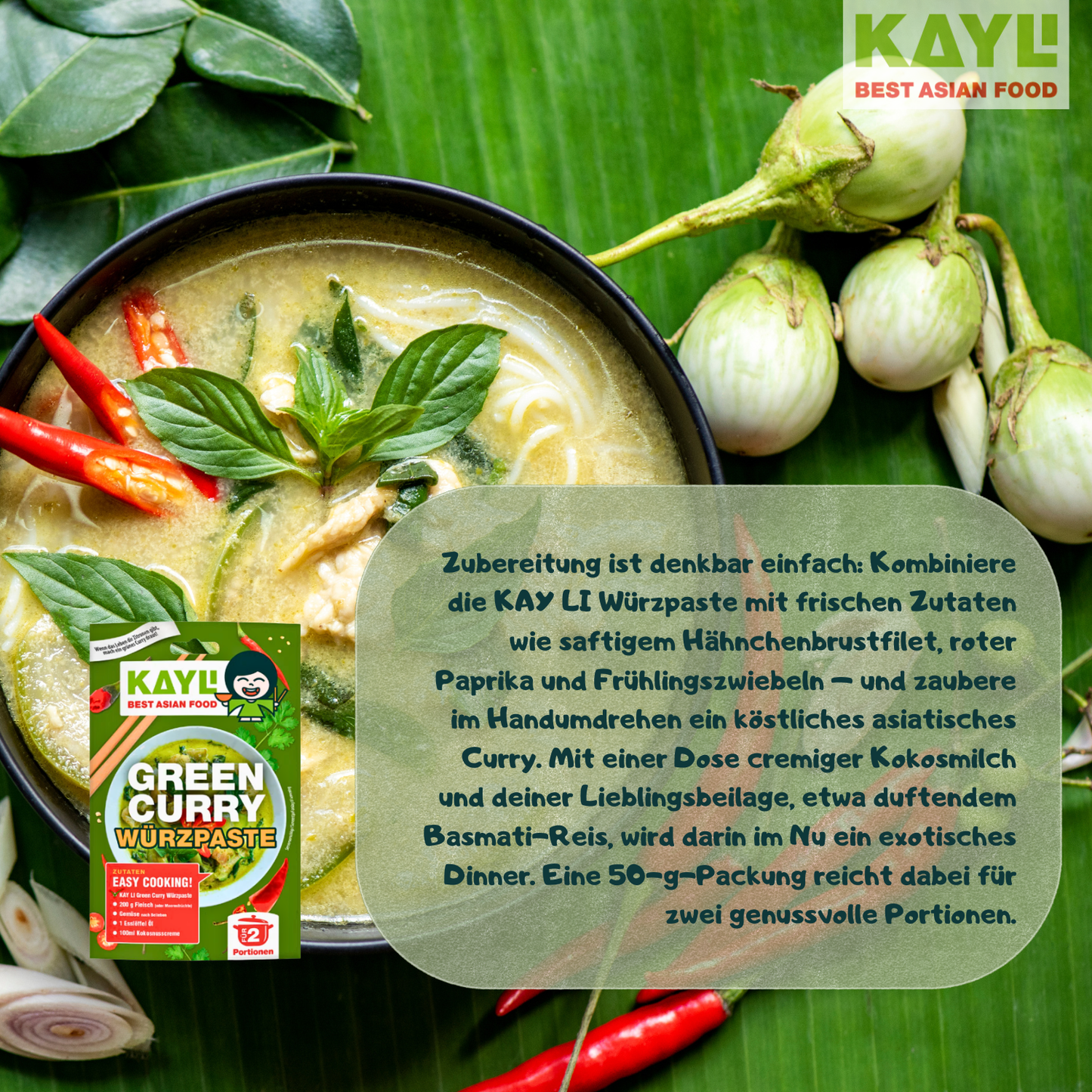 KAY LI Grüne Curry Paste 15 x 50g