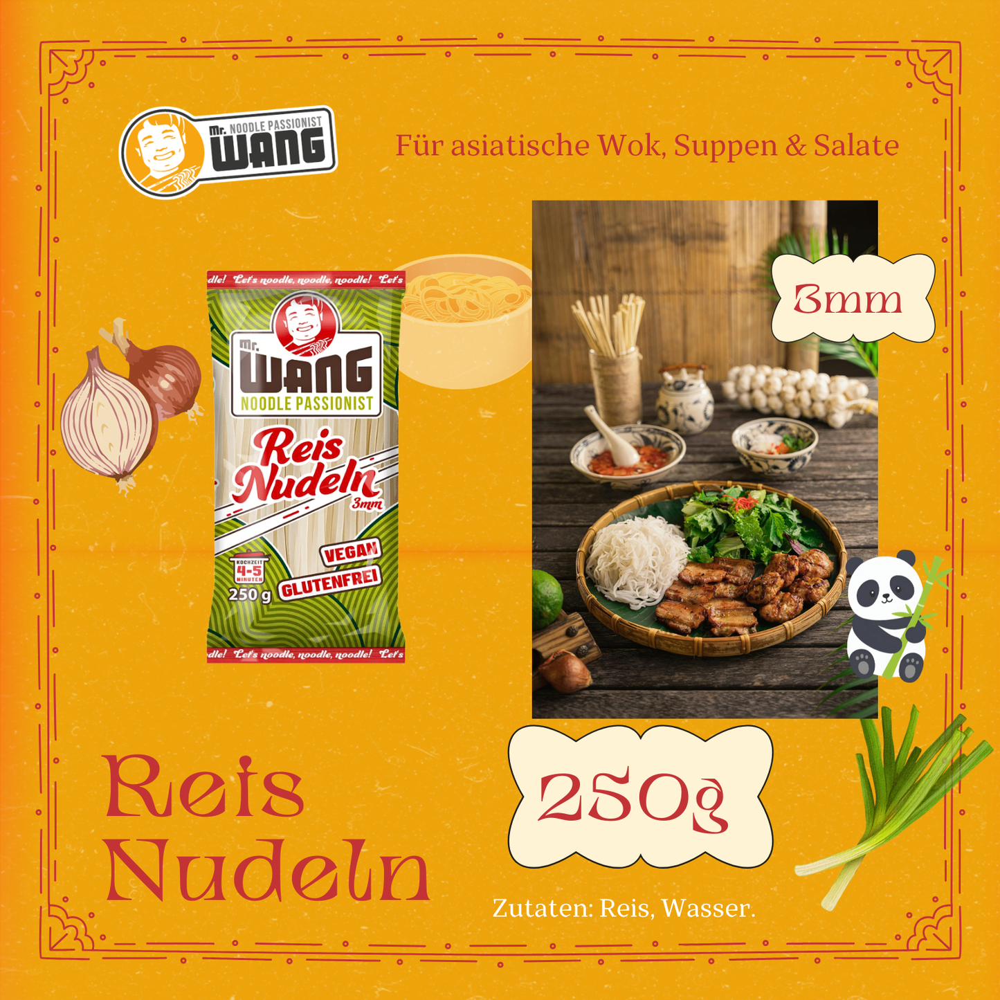 MR Wang Reisnudeln 250g Vegan, glutenfrei