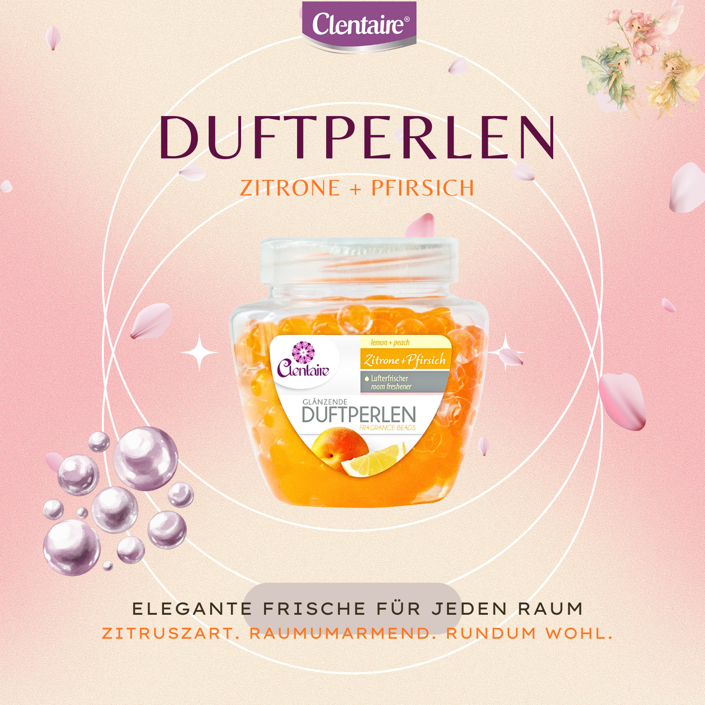 CLENTAIRE Duftperlen Zitrone + Pfirsich 12 x 200g