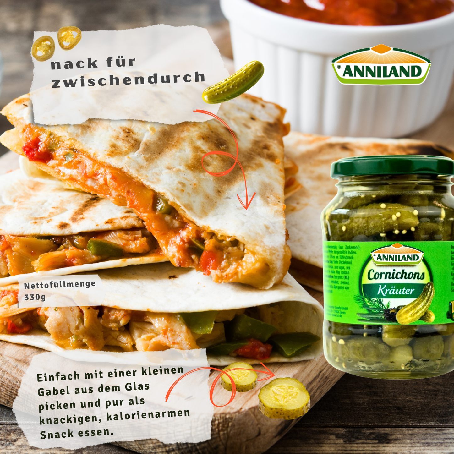 ANNILAND Cornichons Kräuter 330g