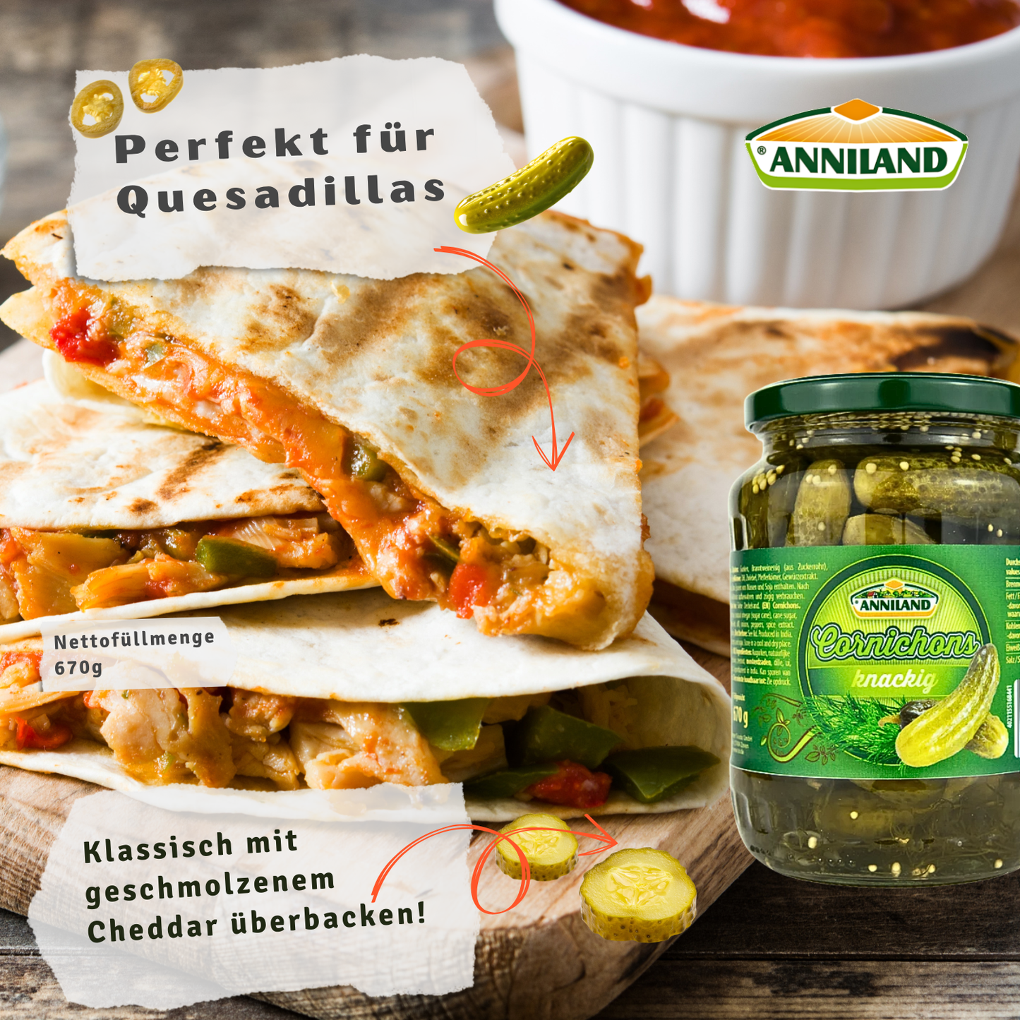 ANNILAND Cornichons 670g