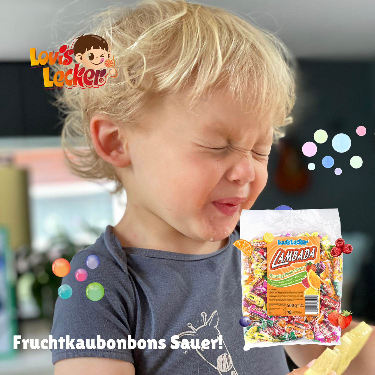 LOUIS LECKER Fruchtkaubonbons Sauer 10 x 500g