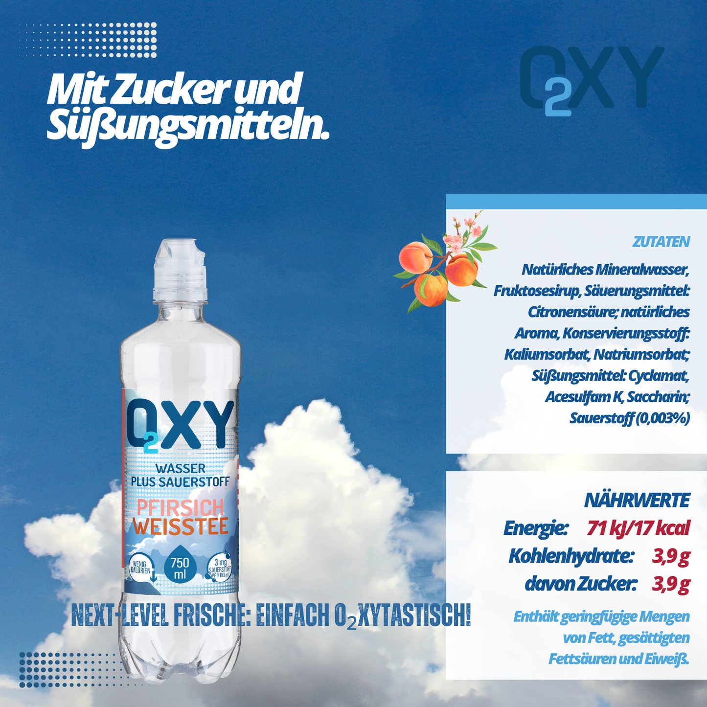 OXY O2 Pfirsich Weisser Tee 10 x 0.75l