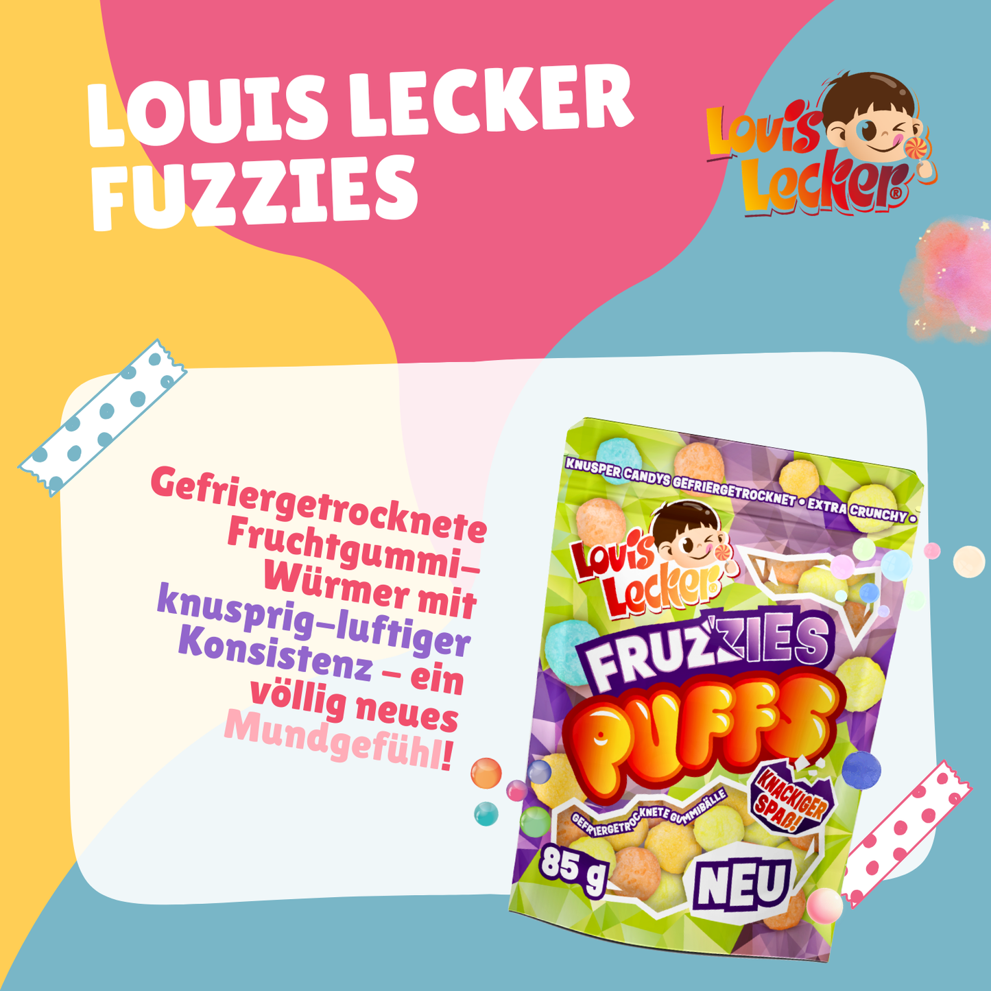 LOUIS LECKER Gefriergetrocknete knusprige Puffs 12 x 85g