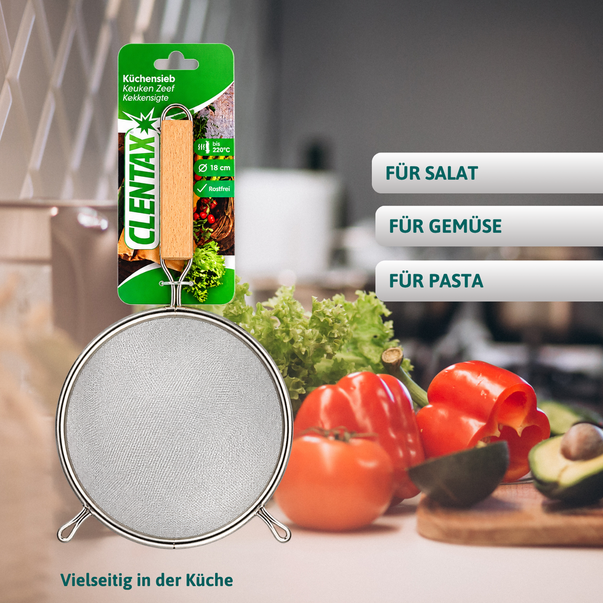 CLENTAX Küchensieb Ø 18 cm - 16er Pack