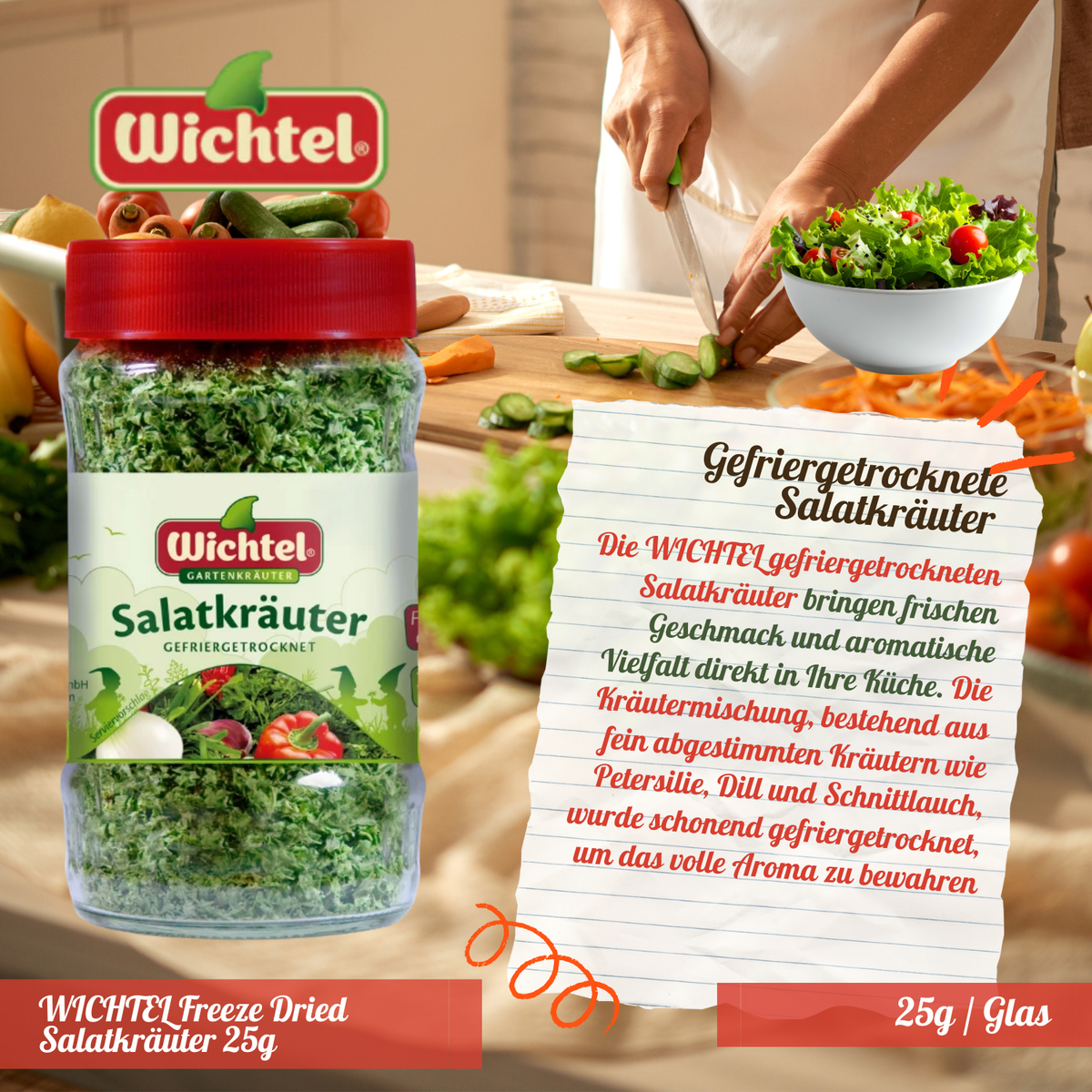 WICHTEL Gefriergetrocknete Salatkräuter 25g / Glas