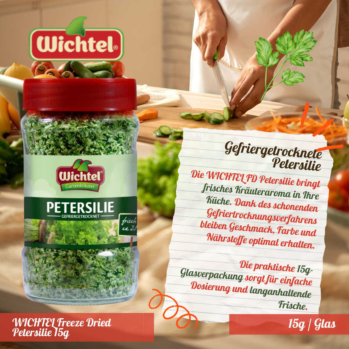 WICHTEL Gefriergetrocknete Petersilie – 15g im Glas
