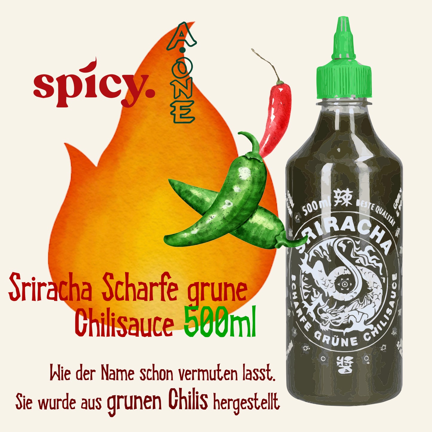 A-One Sriracha Green Chilli 500ml