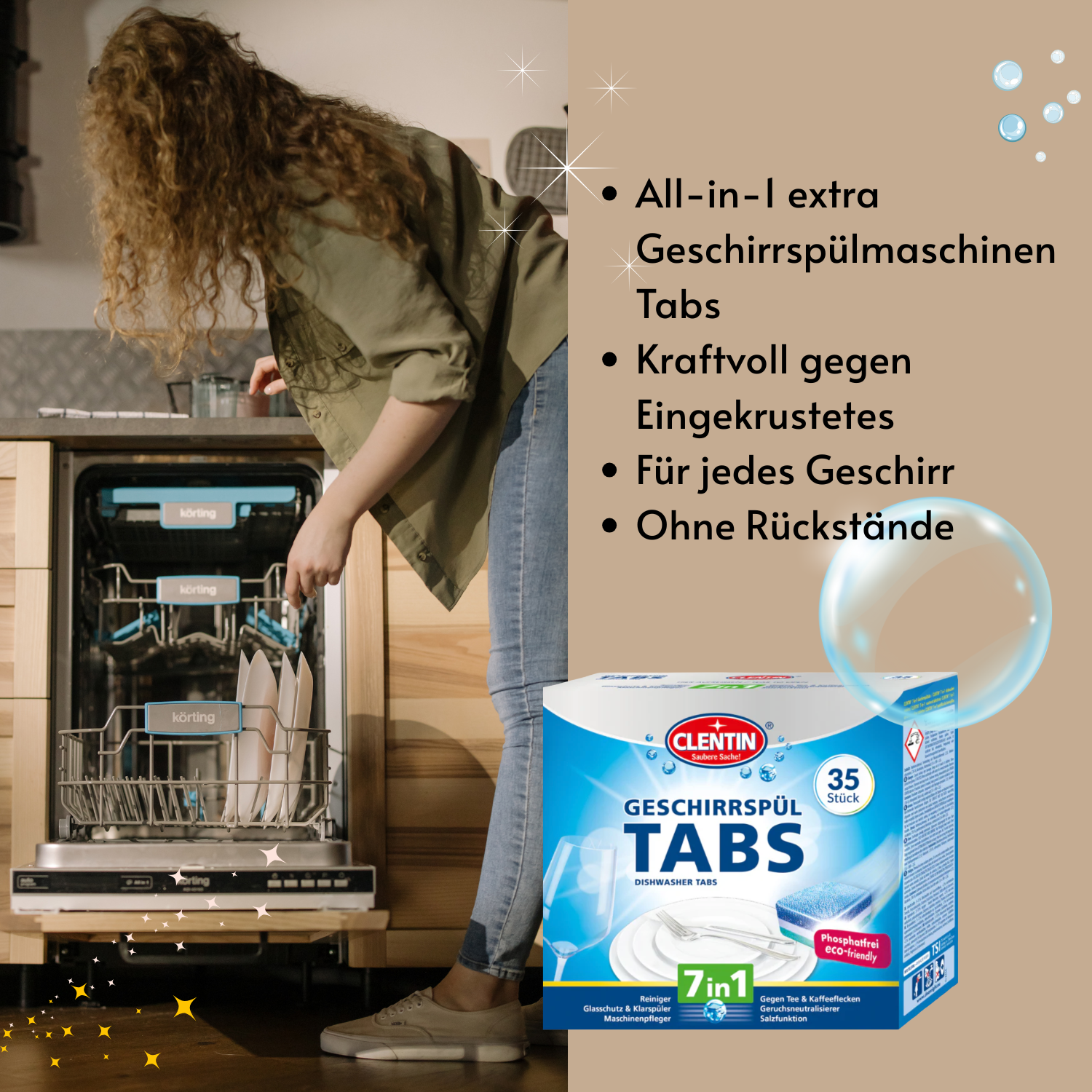 CLENTIN 7in1 Geschirrspültabs 12 x ( 35 Stk á 20g )