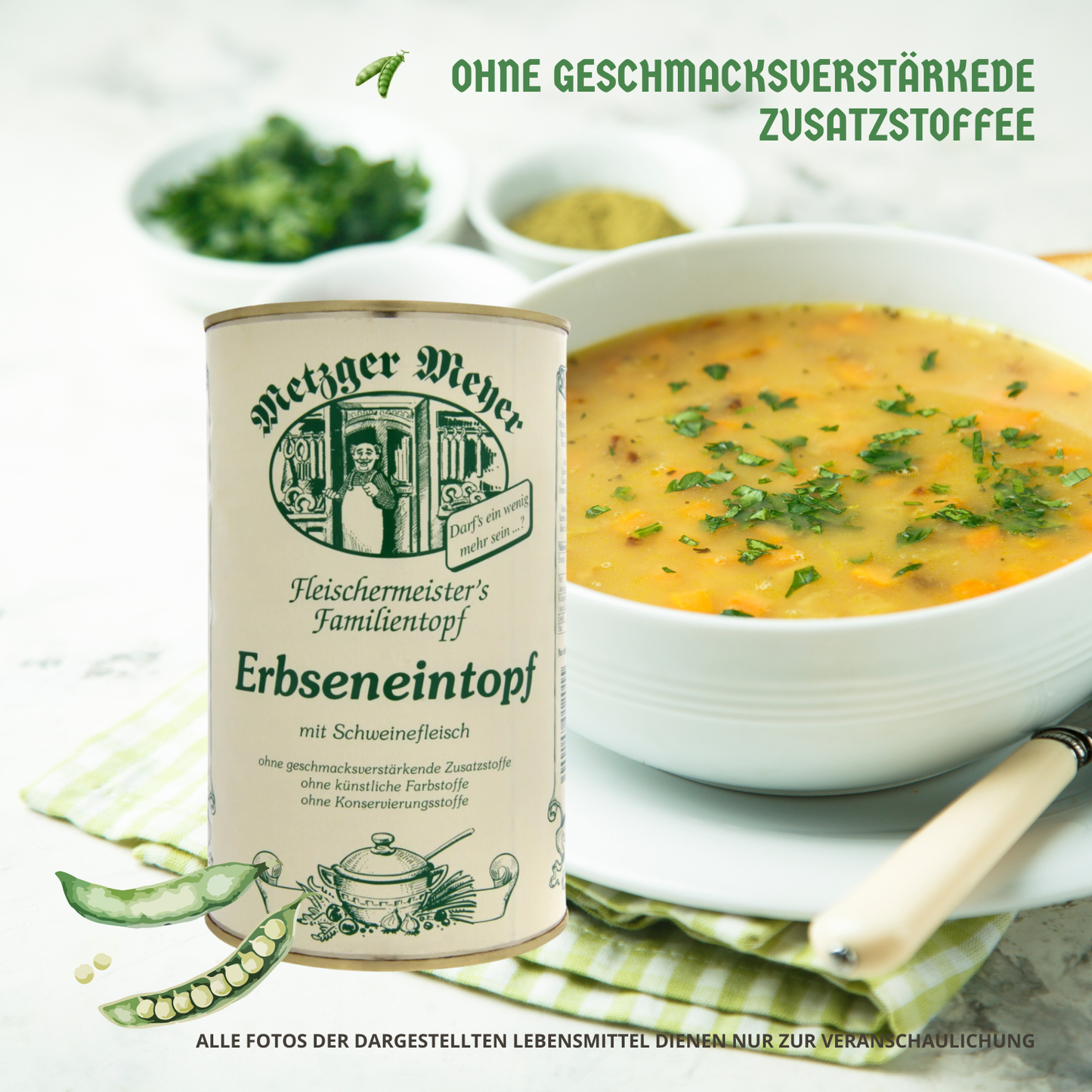 Metzger Meyer Erbseneintopf mit Schweinefleisch 6 x 1,2L