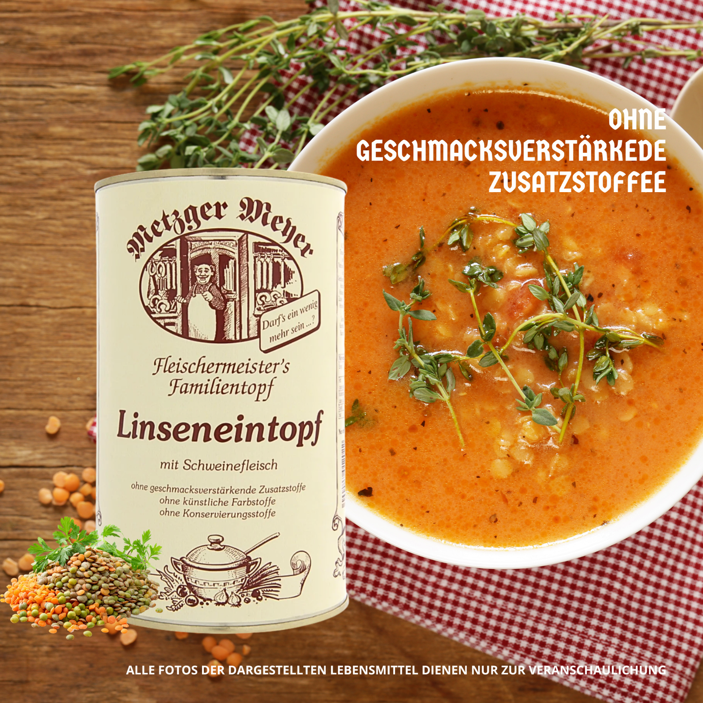 Metzger Meyer Linseneintopf mit Schweinefleisch 6 x 1,2L
