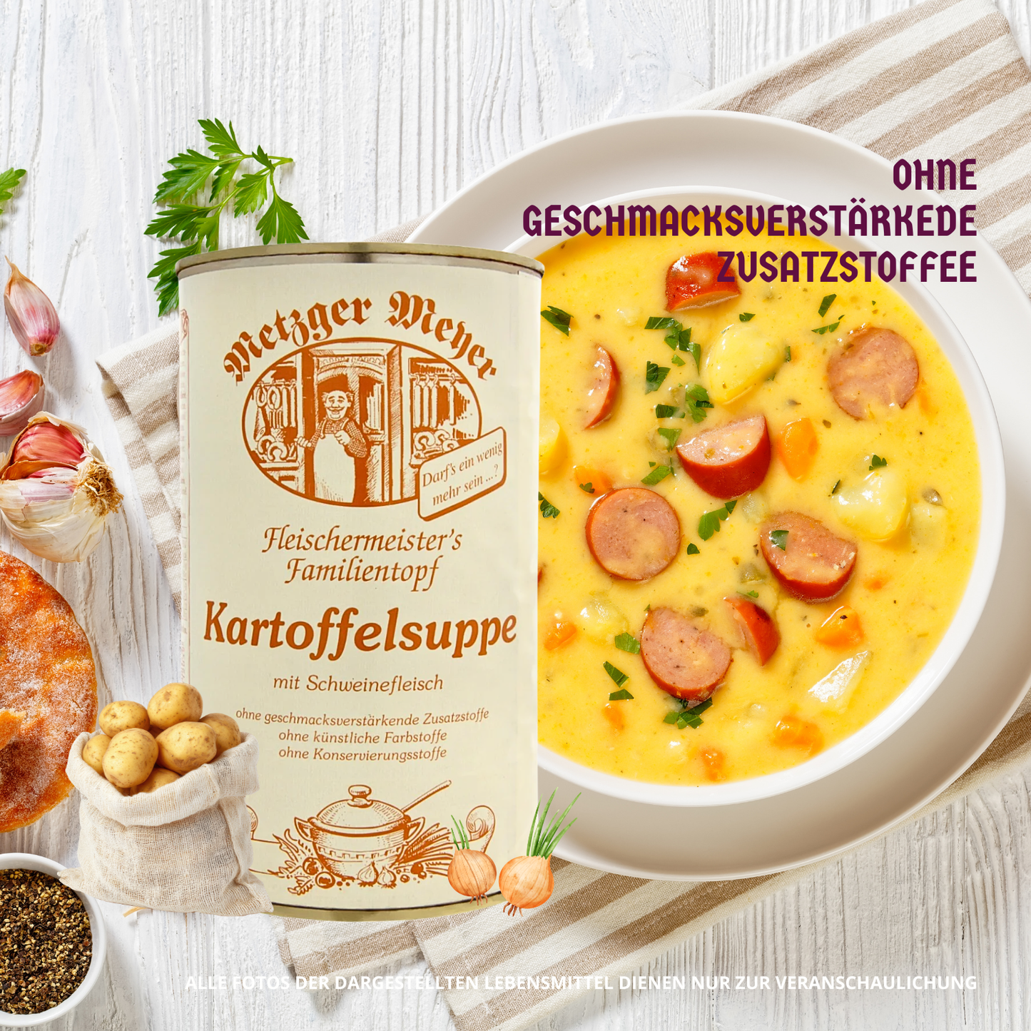 Metzger Meyer Kartoffelsuppe mit Schweinefleisch 6 x 1,2L
