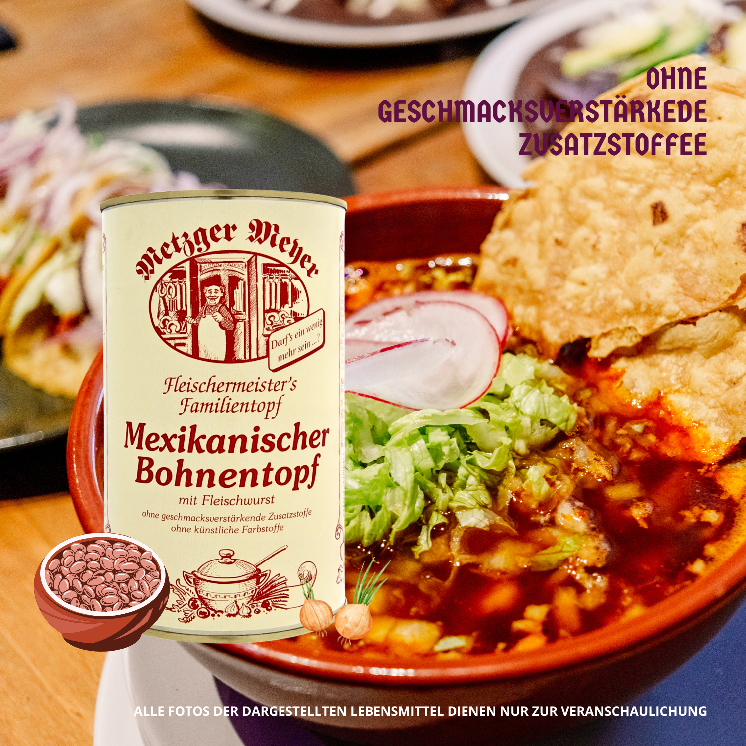 Metzger Meyer Mexikanischer Bohneneintopf mit Fleischwurst 6 x 1,2L