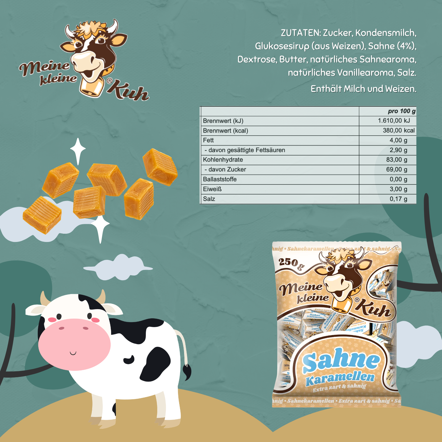 MEINE KLEINE KUH Sahnekaramellen 20 x 250g Sahne Bonbon