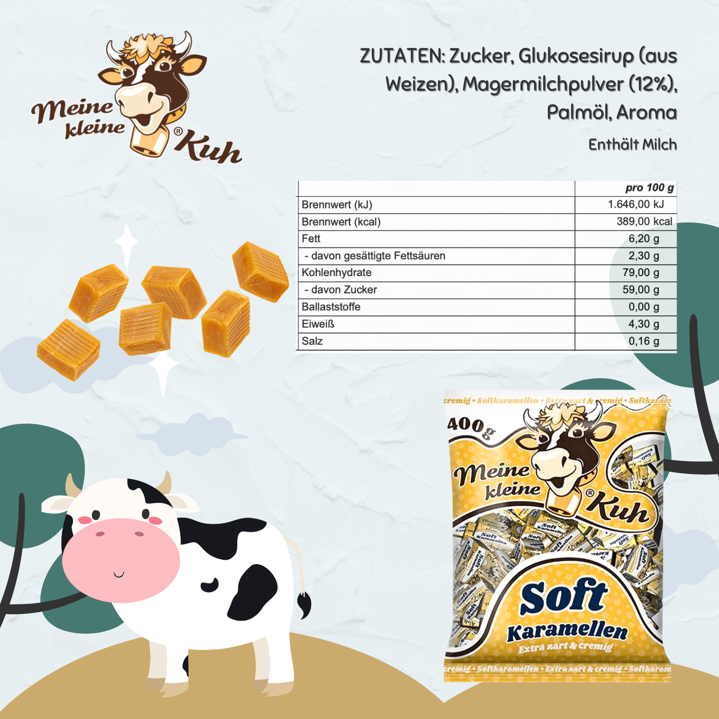 MEINE KLEINE KUH Softkaramellen 20 x 400g Sahne Bonbon