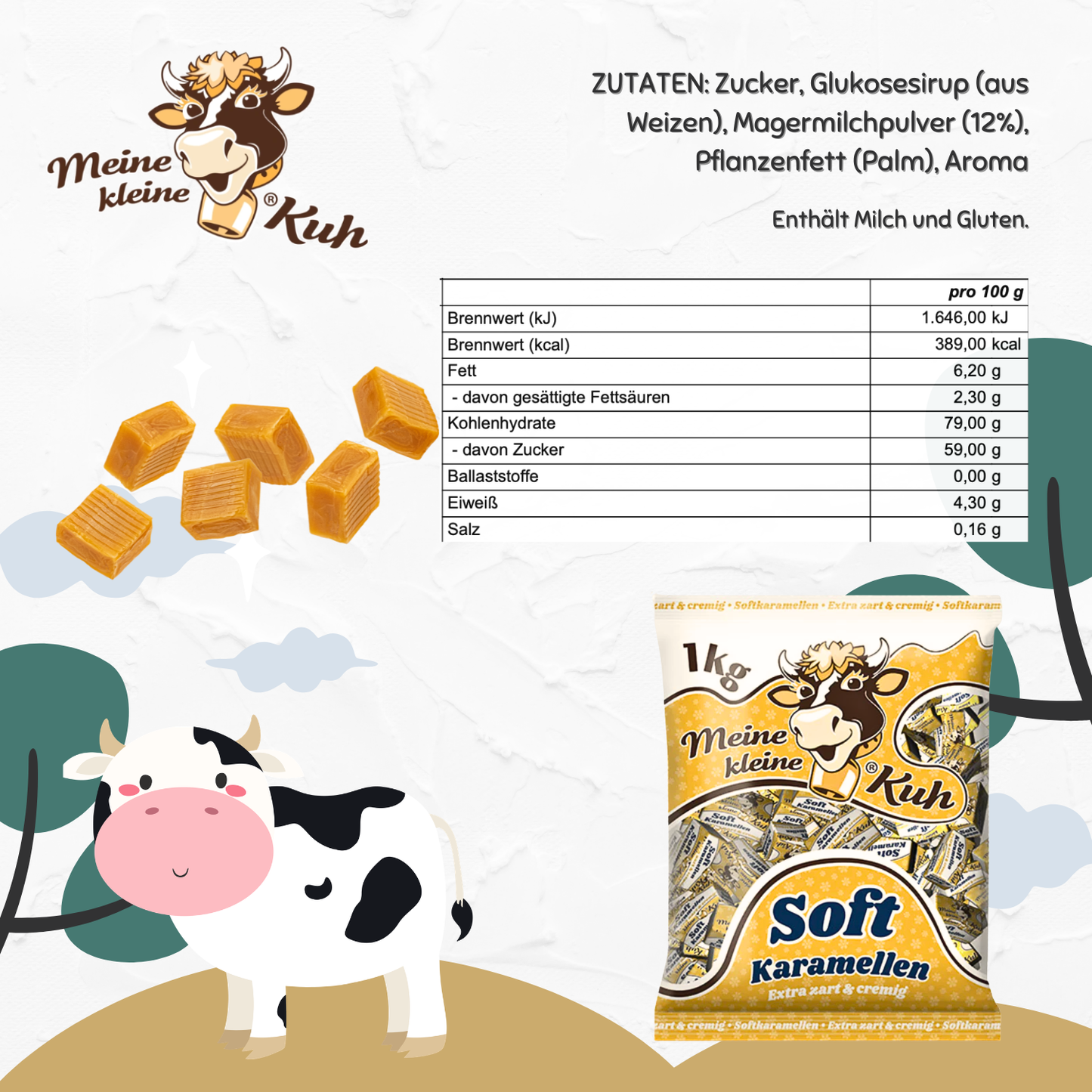 MEINE KLEINE KUH Softkaramellen 1kg Sahne Bonbon