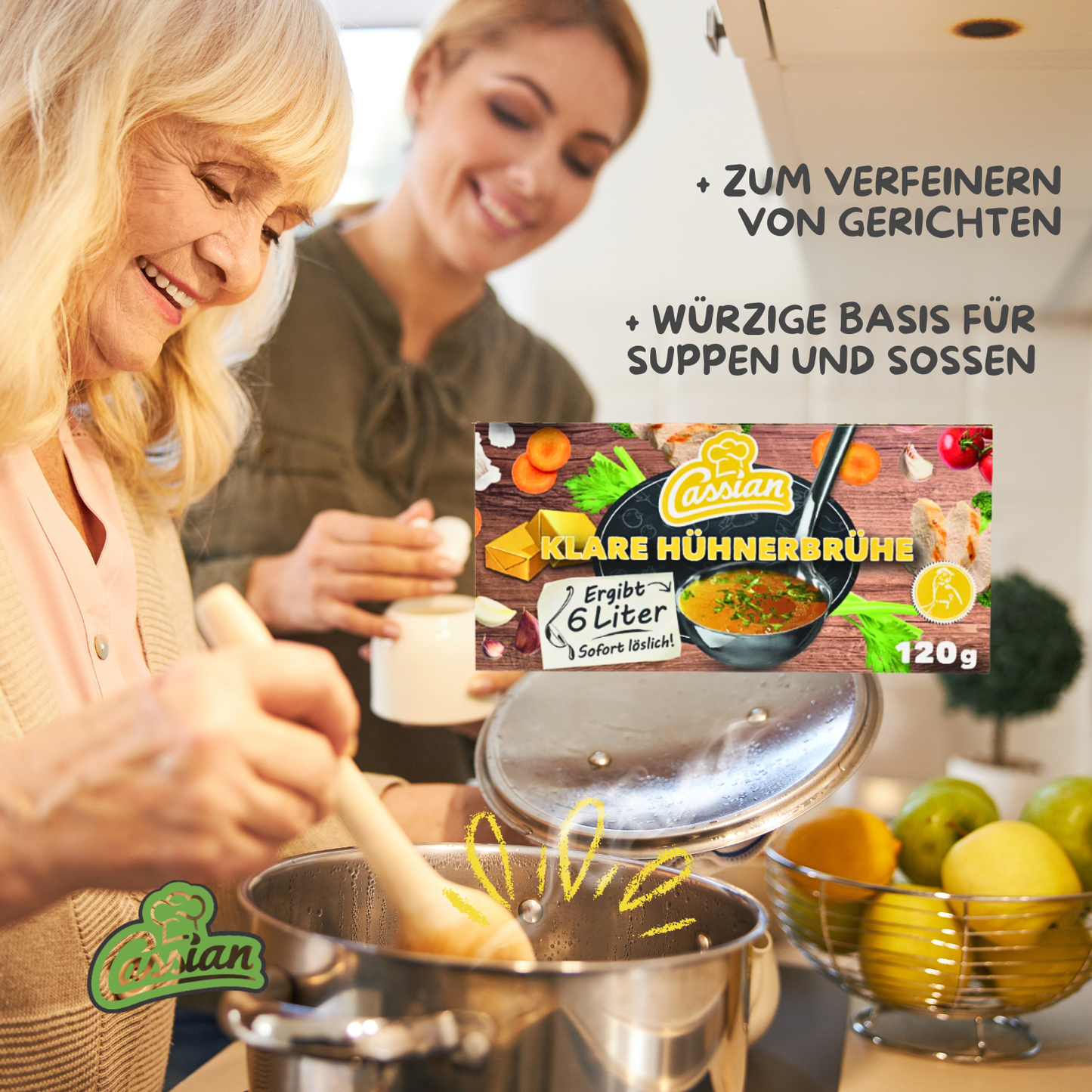 CASSIAN Brühwürfel Hühnerbrühe 30 x 120g für 360 x 0,5l