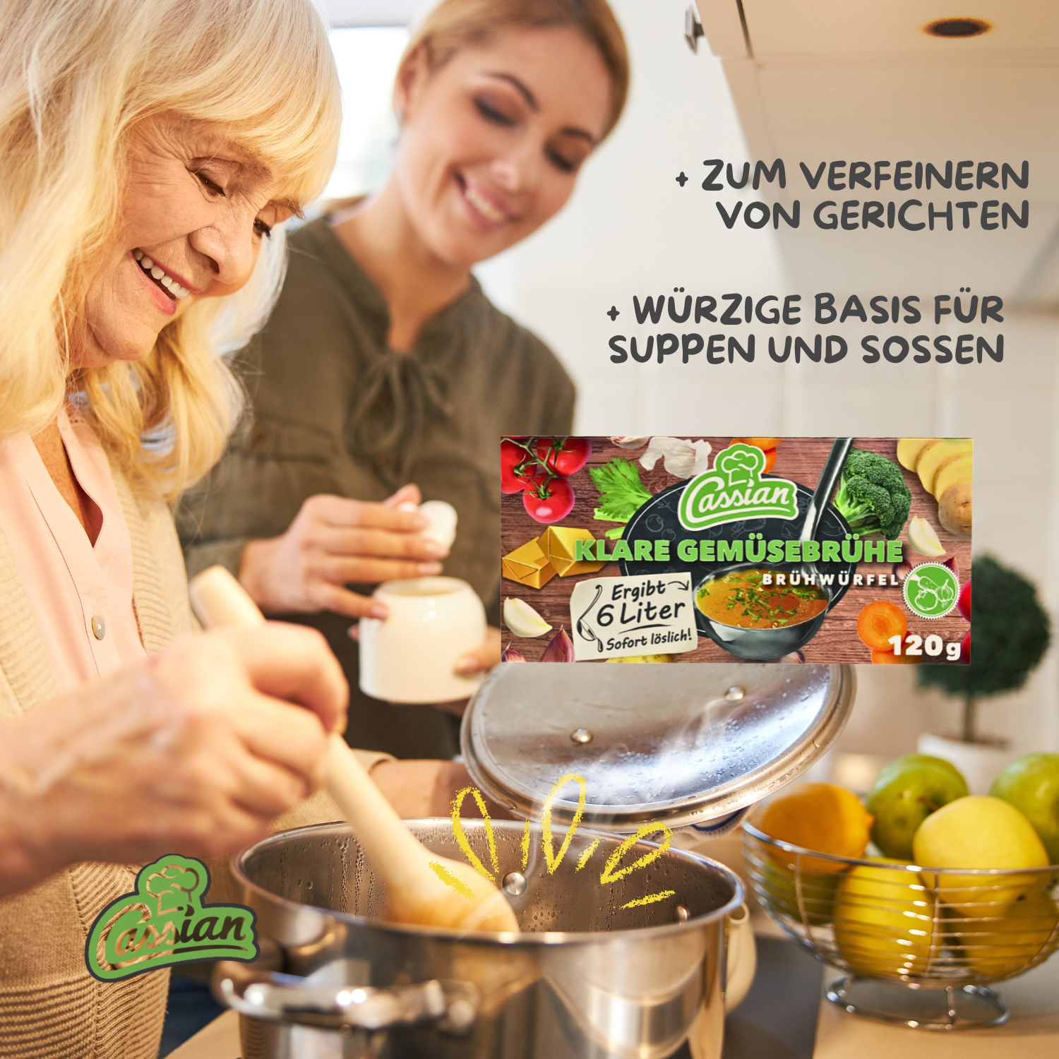 CASSIAN Brühwürfel Gemüsebrühe 30 x 120g für 360 x 0,5l