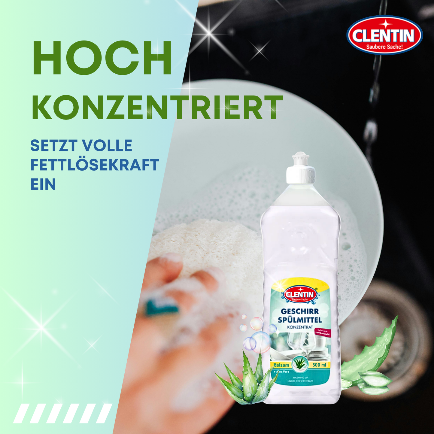 CLENTIN Spülmittel Balsam Aloe Vera 500ml