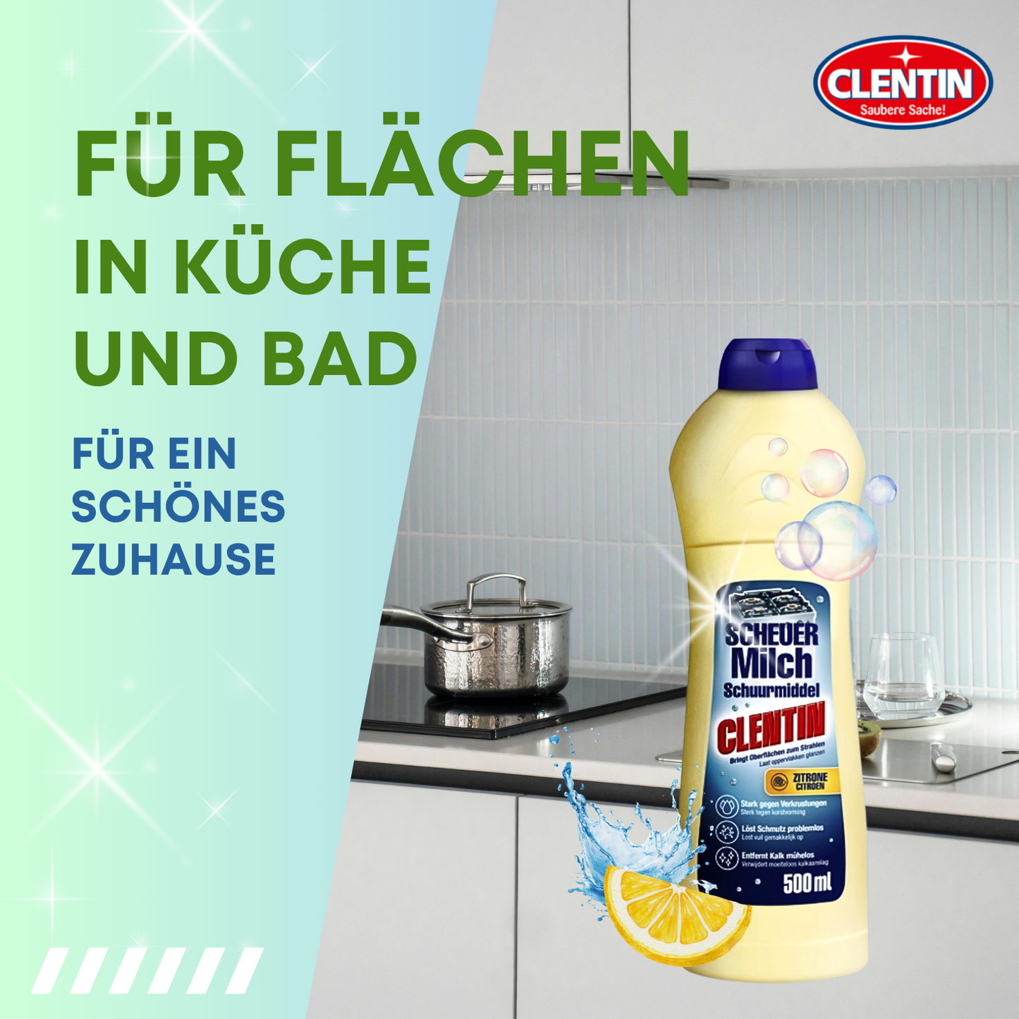 CLENTIN Scheuermilch Zitrone 12 x 500ml